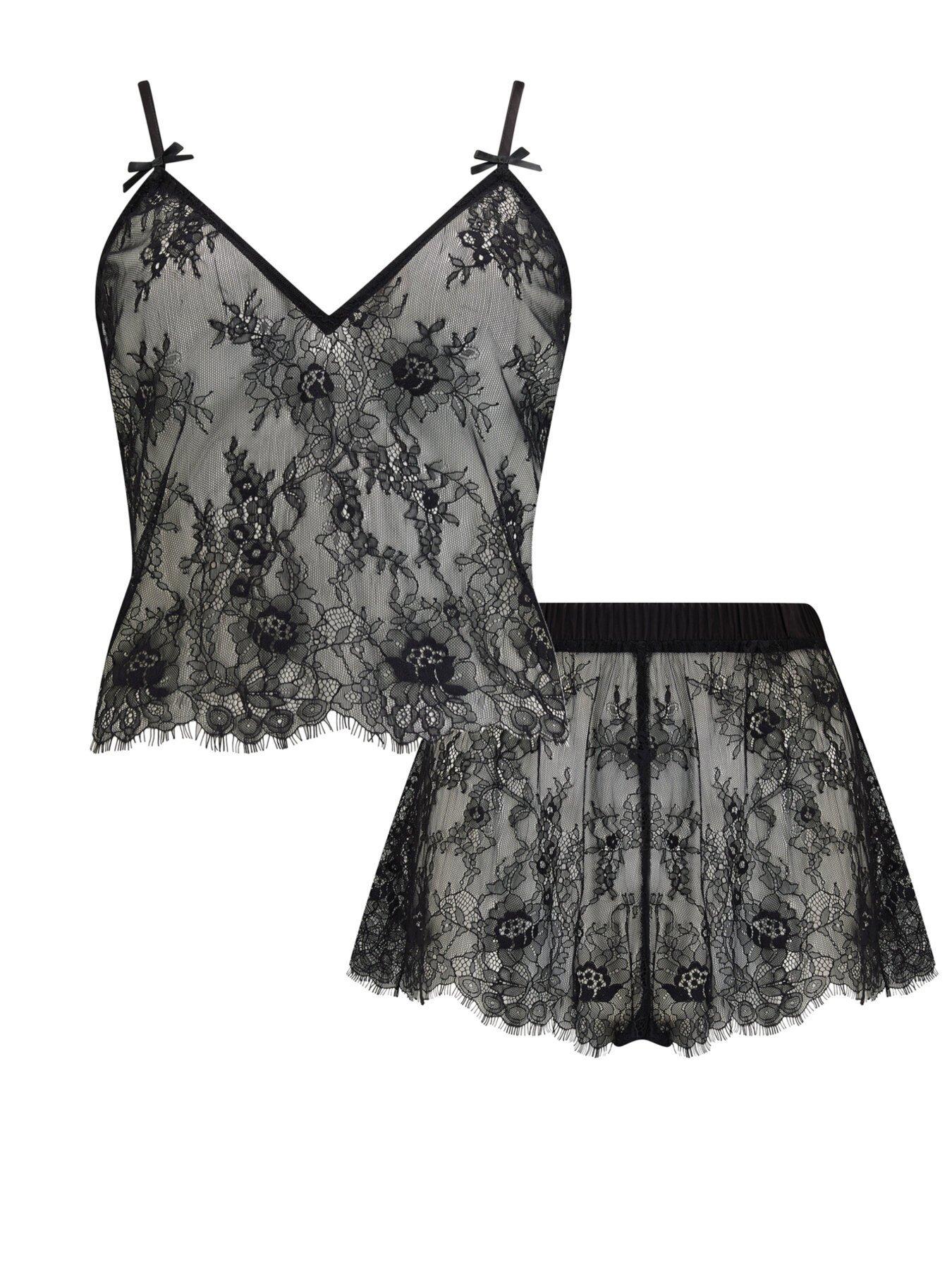 Image 3 of 6 of Pour Moi For Your Eyes Only Lace Cami and Short Set