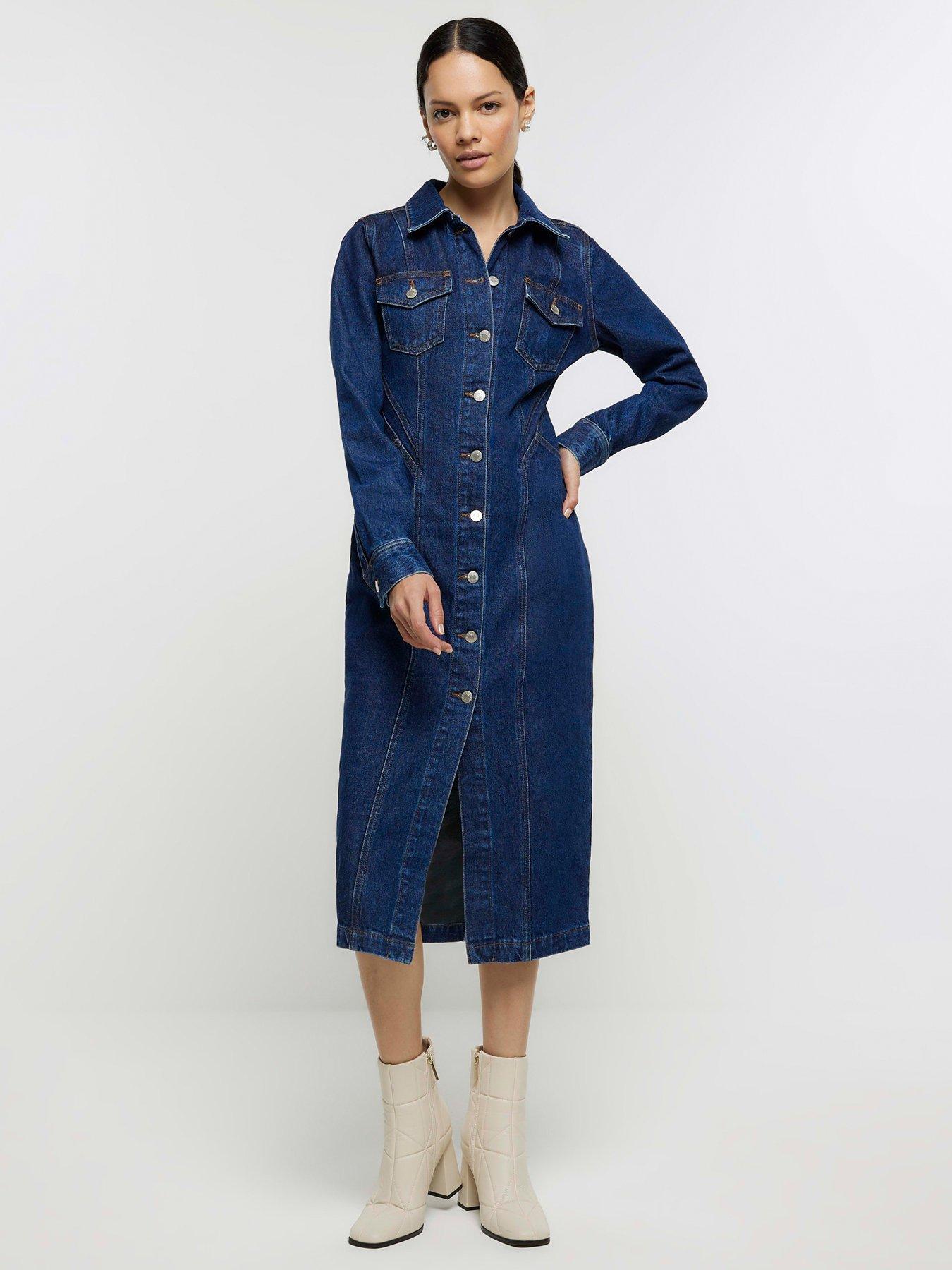 river-island-blue-midi-shirt-dress