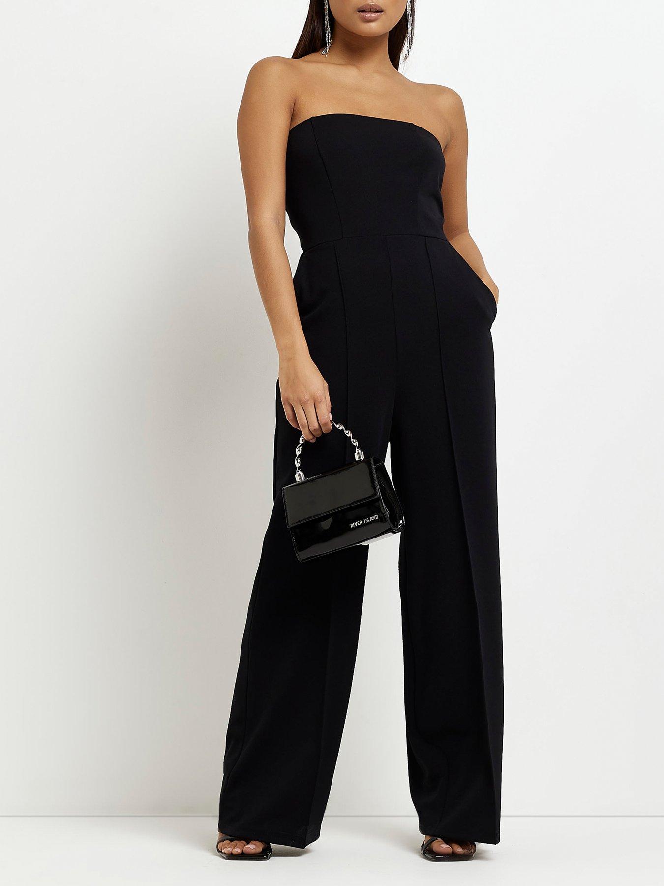 Petite Bandeau Jumpsuit Black