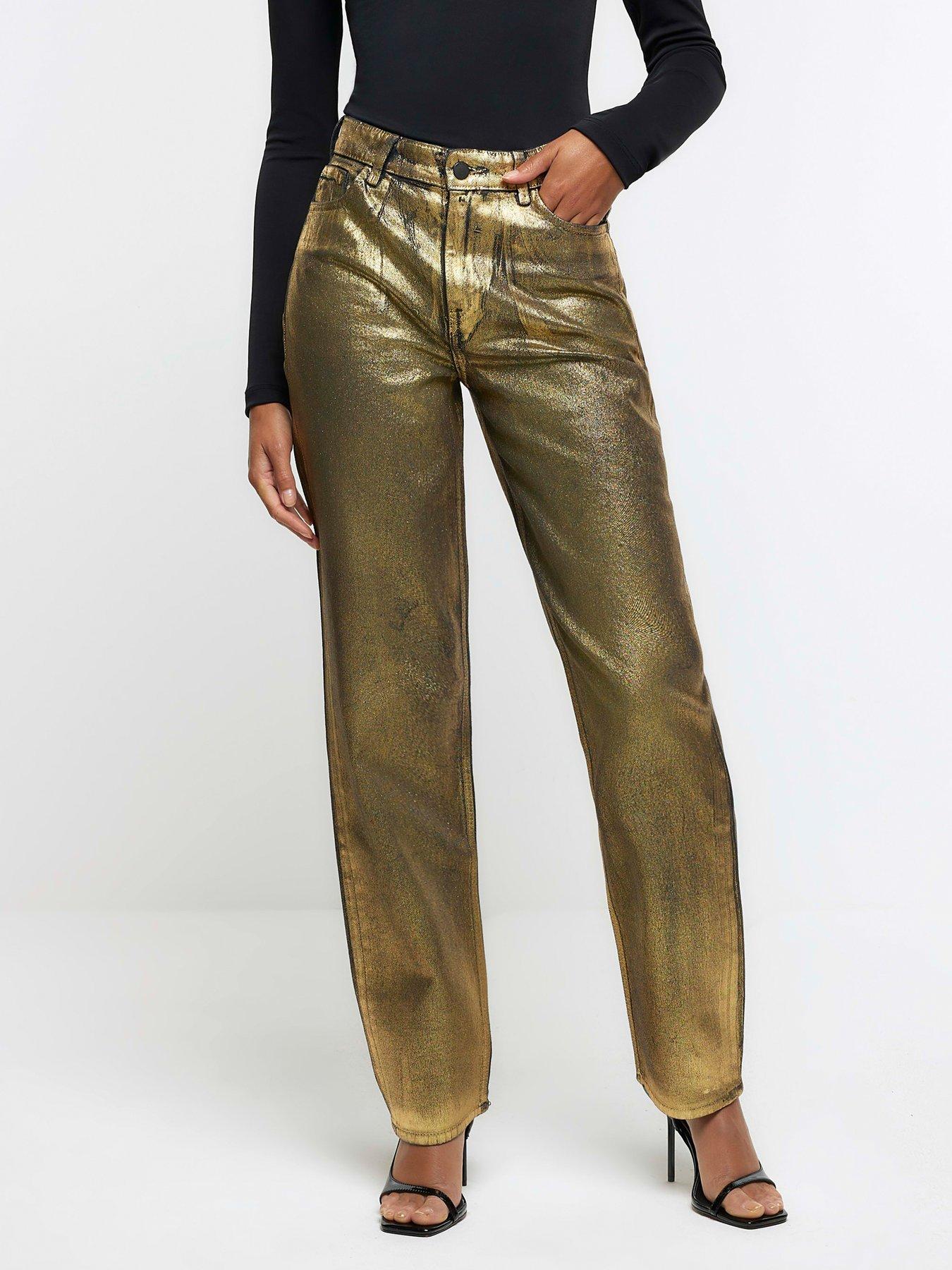 Jeans best sale with gold