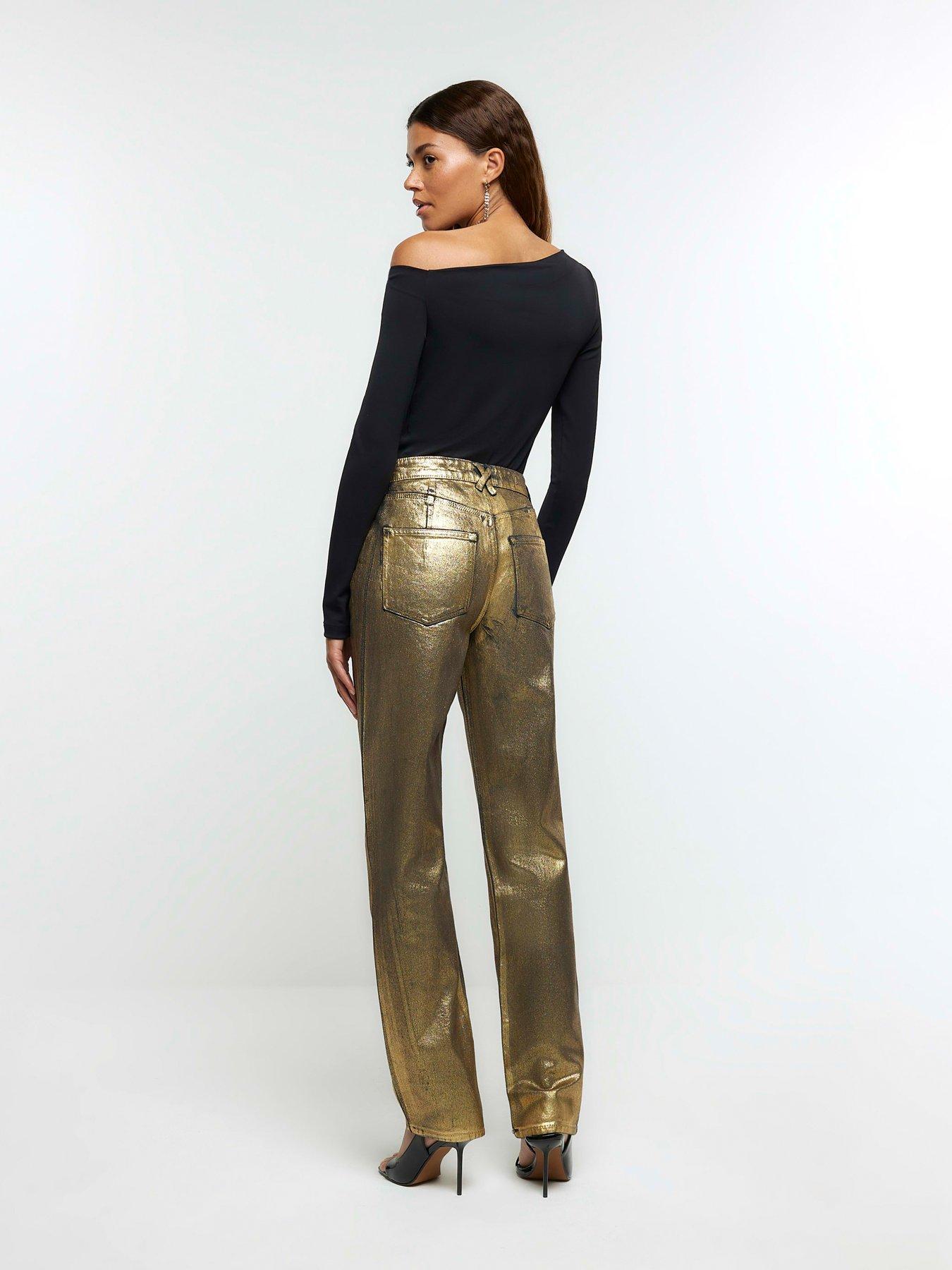 Gold sequin hot sale jeans