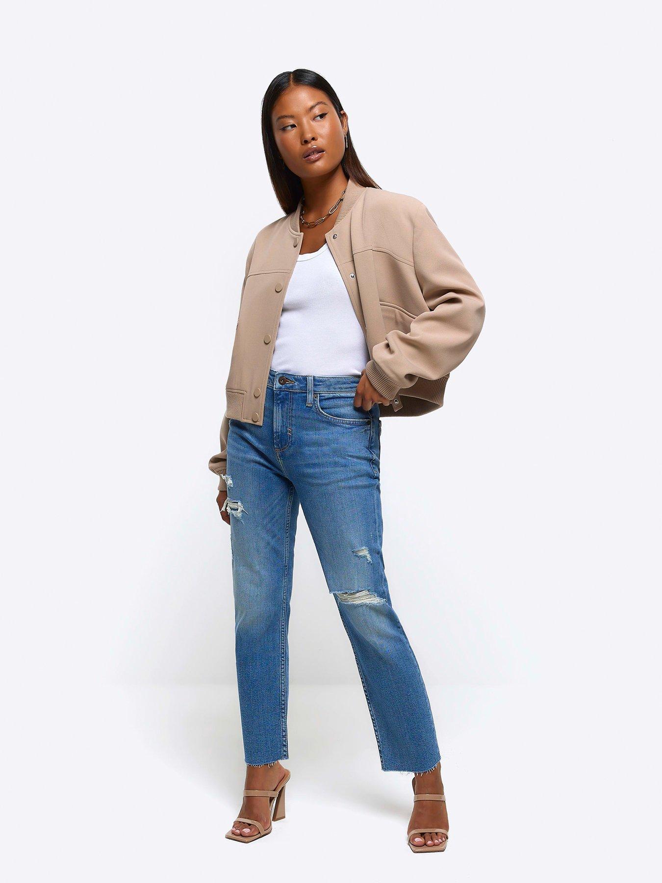 River island wide leg best sale cropped jeans