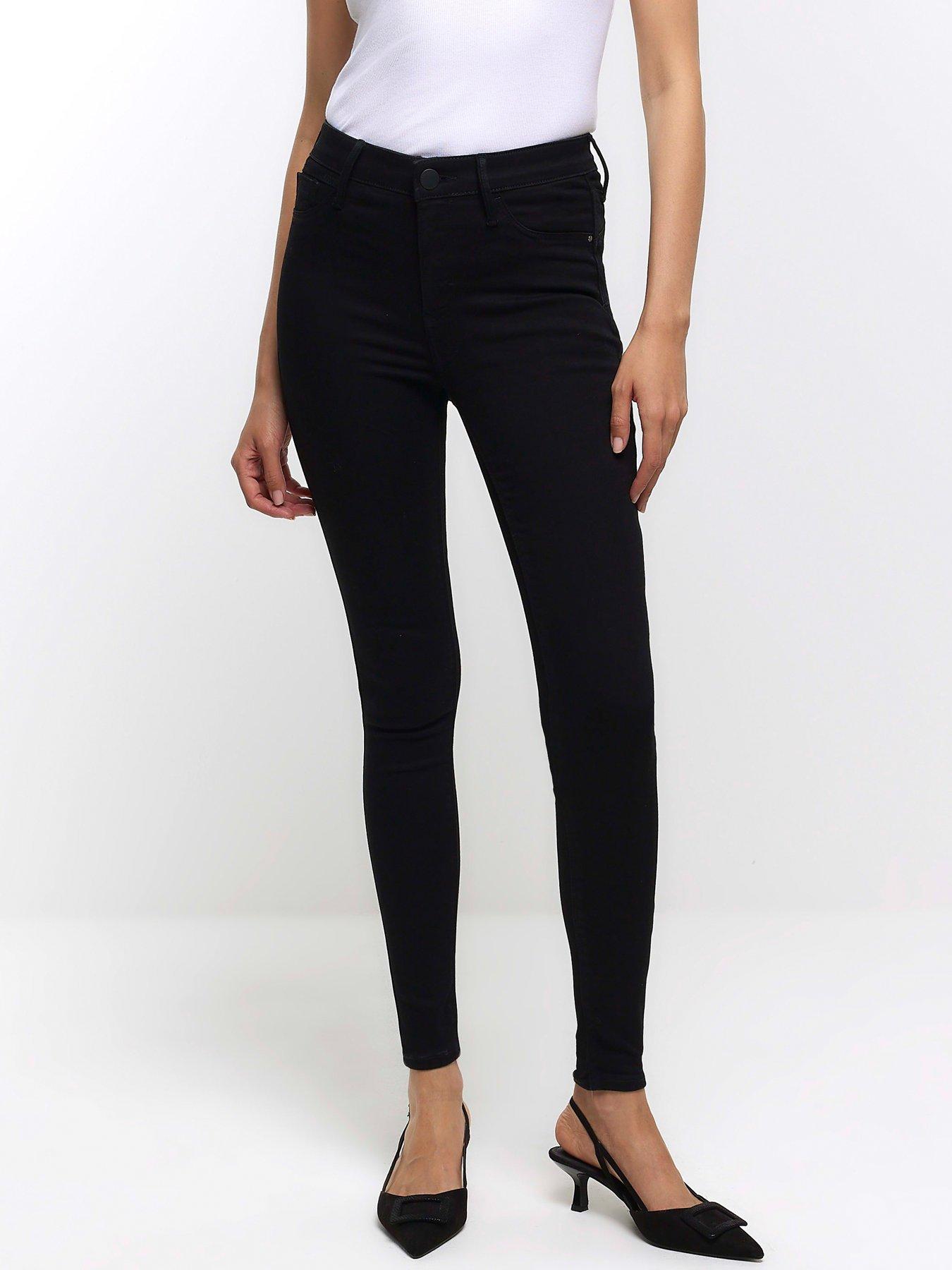 Petite black coated Molly skinny jeans