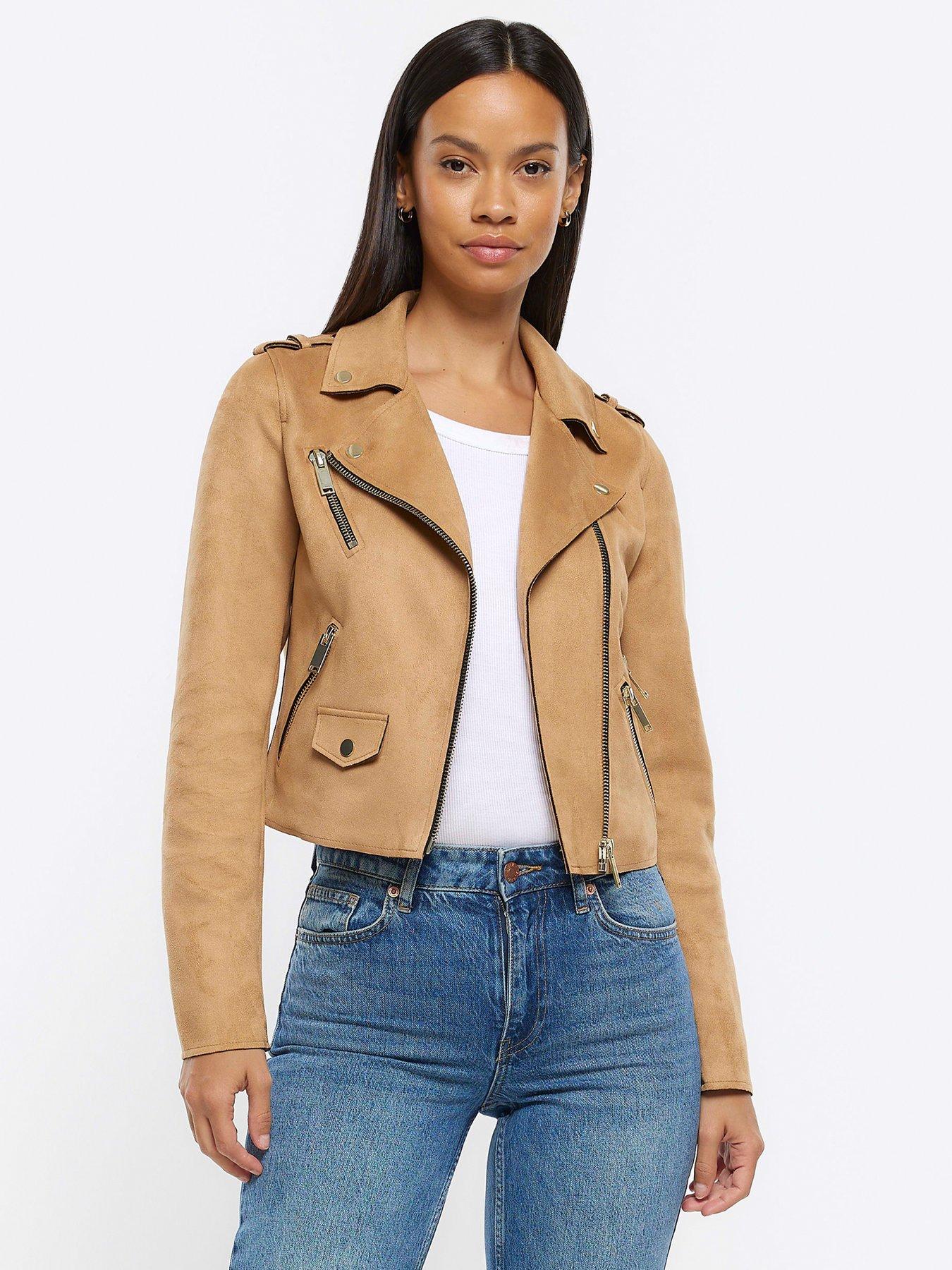 Ladies suede biker deals jacket uk