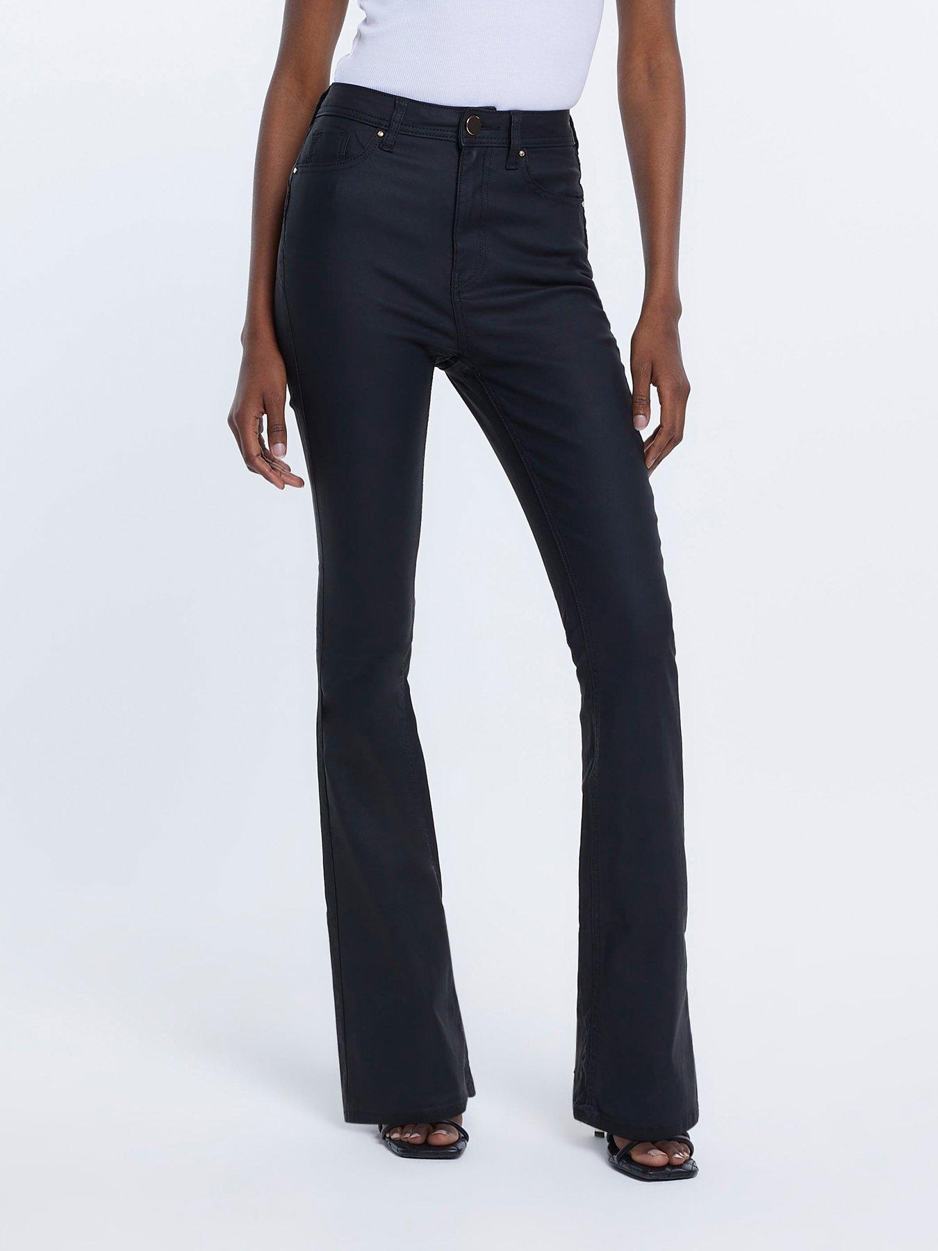 River Island High Waisted Flared Jeans - Blue