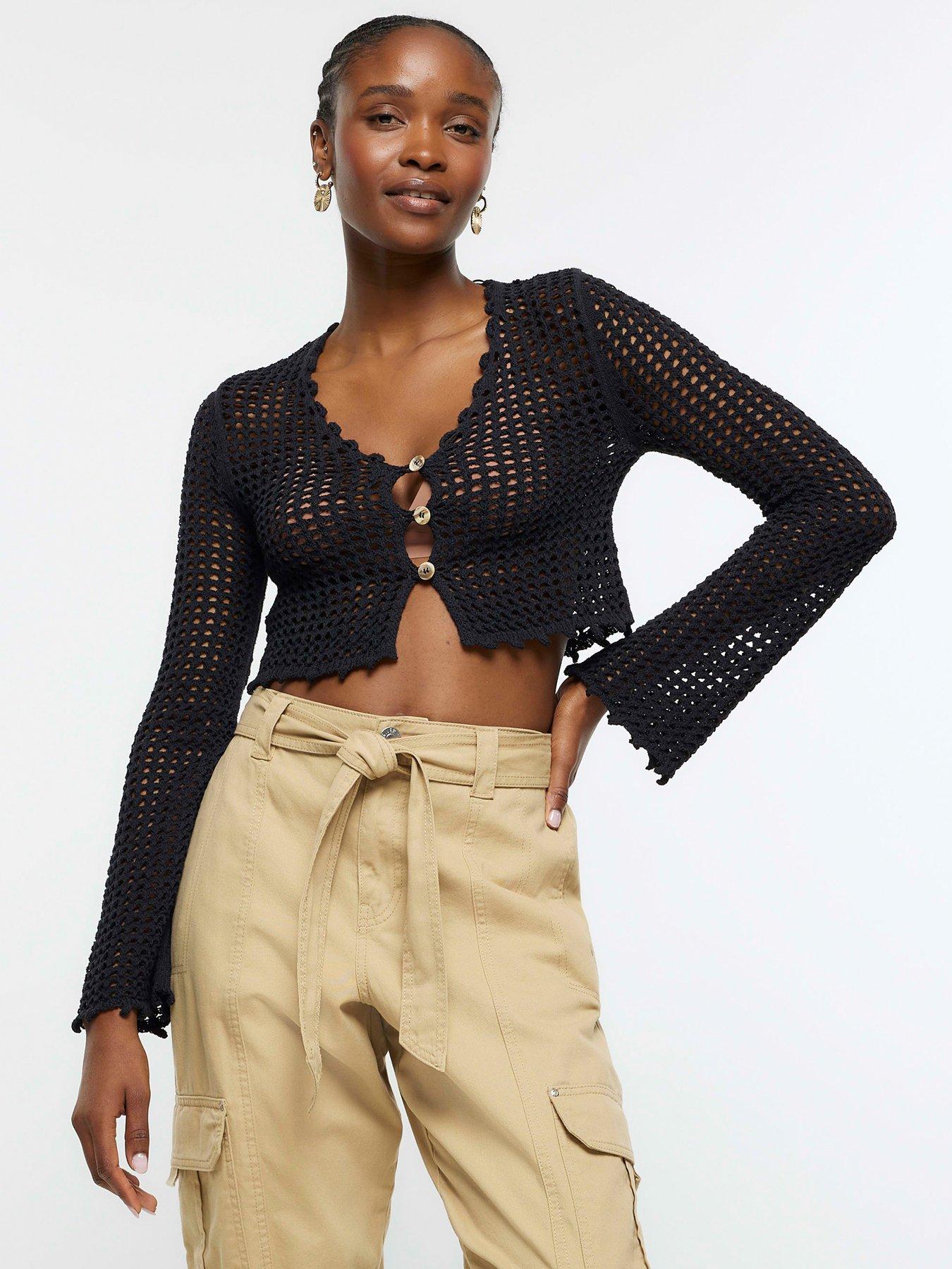 River island crochet top on sale