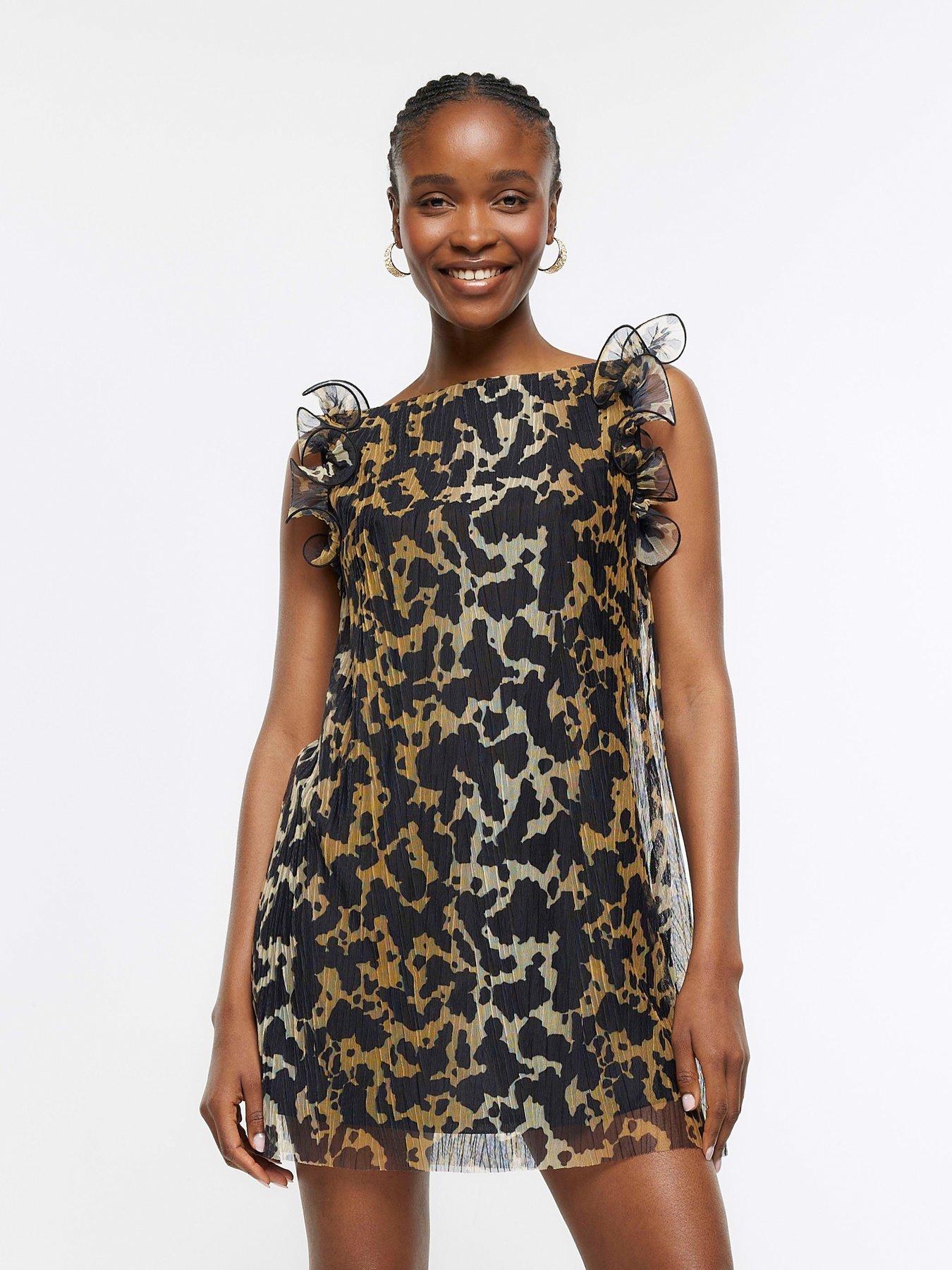 Animal print shop shift dress uk