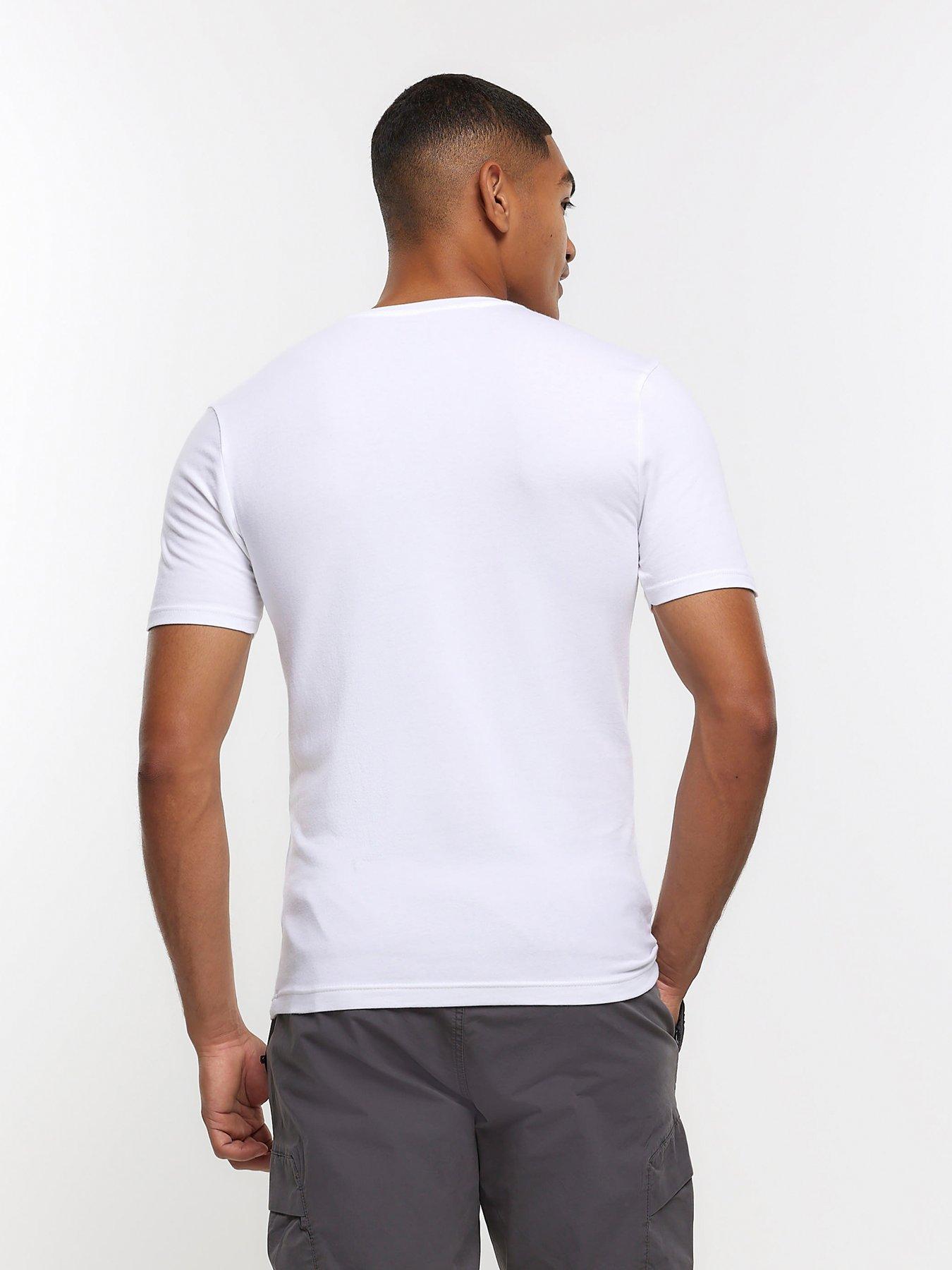 River Island Multipack Of 5 Muscle Fit TShirts Very.co.uk