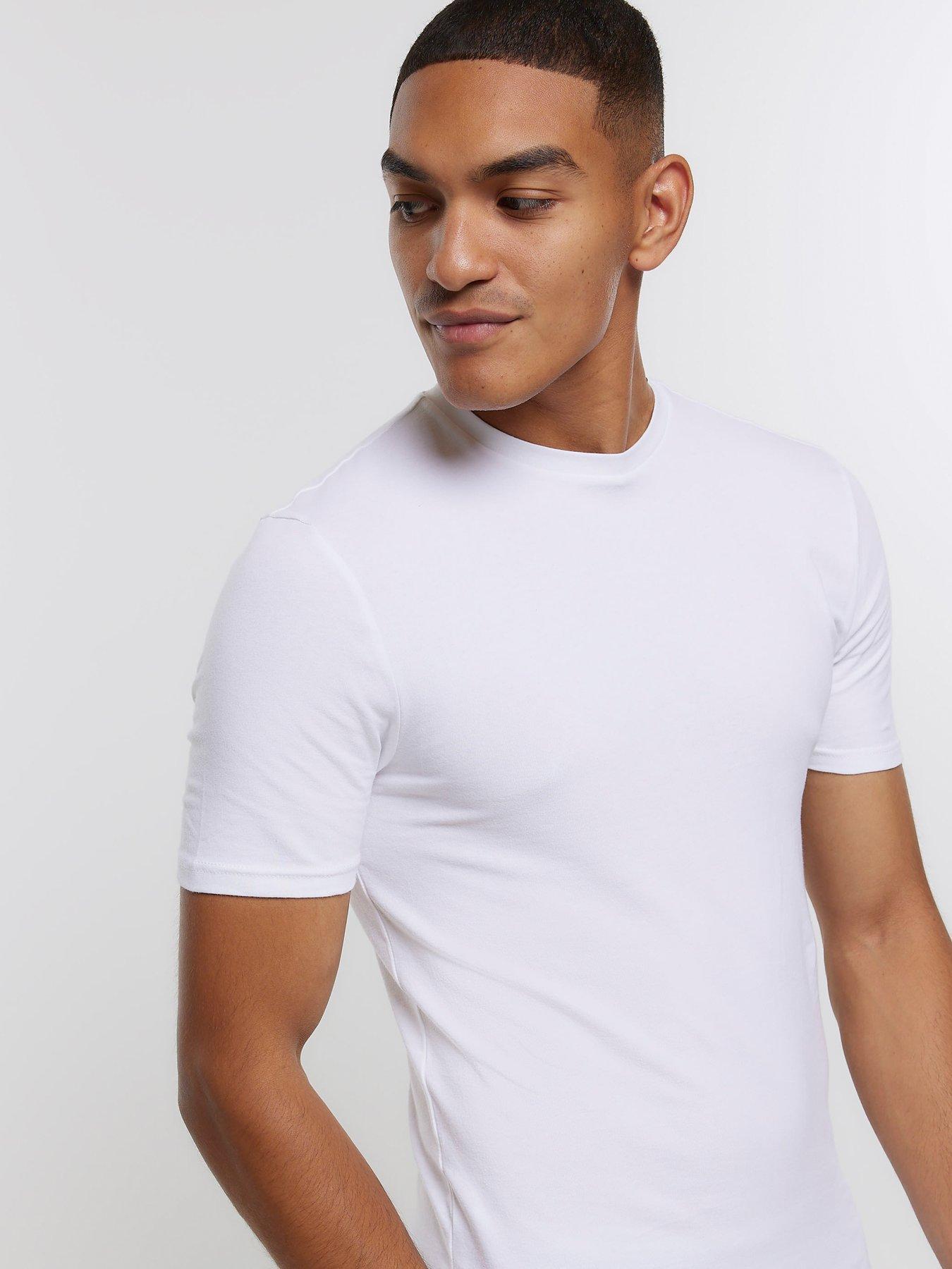 River Island Multipack Of 5 Muscle Fit TShirts Very.co.uk