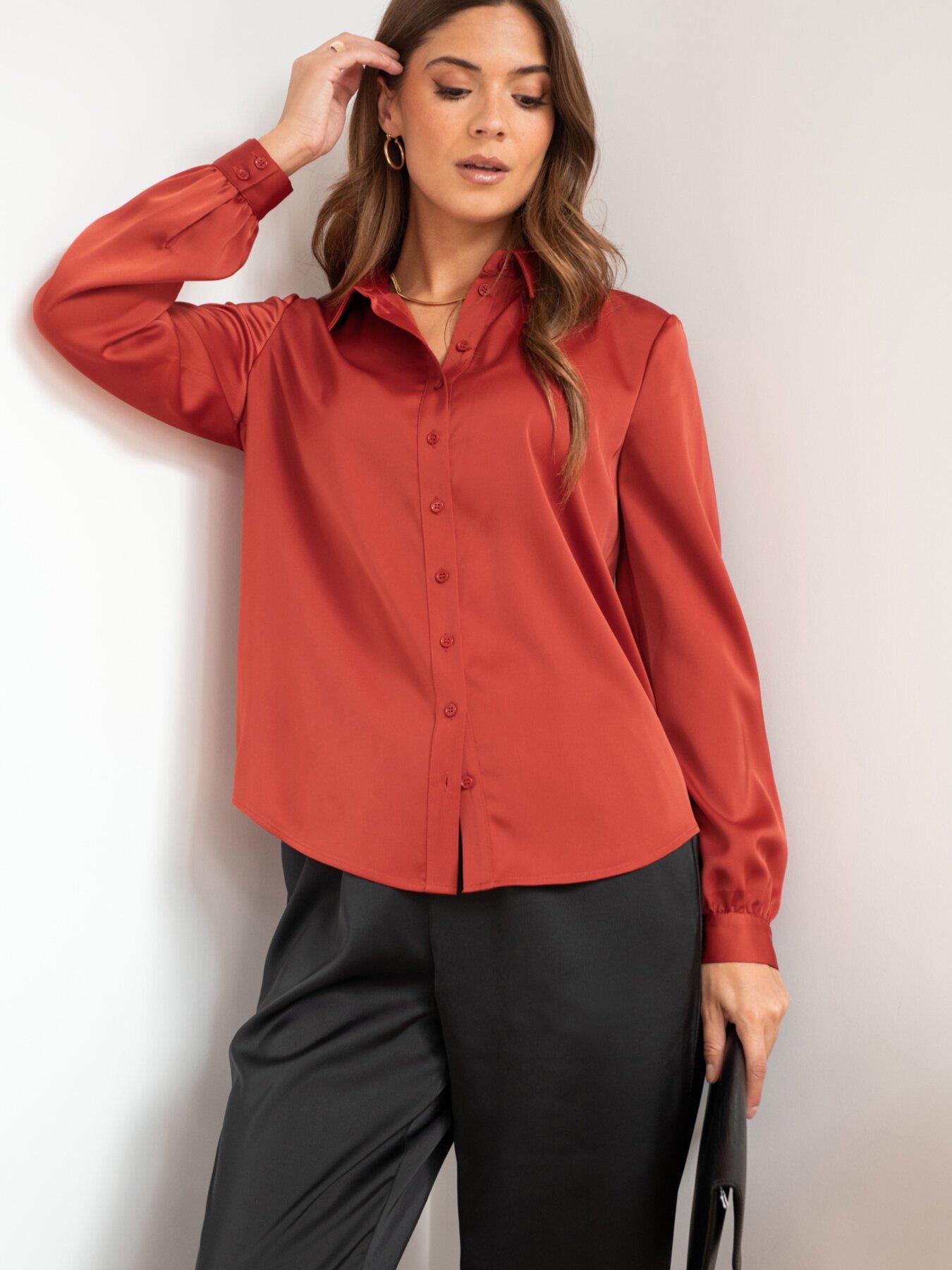 Dark red dress shirt online