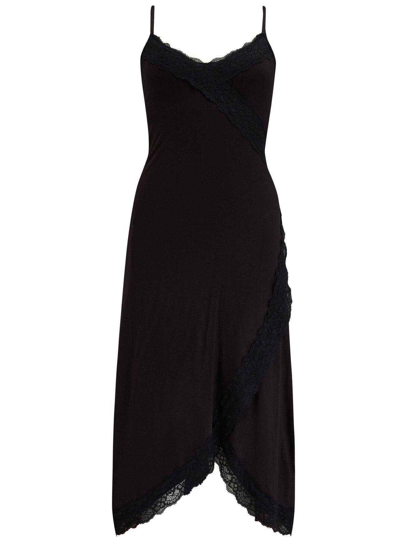 Image 3 of 4 of Pour Moi Sofa Loves Lace Soft Jersey Hidden Support Wrap Midi Chemise