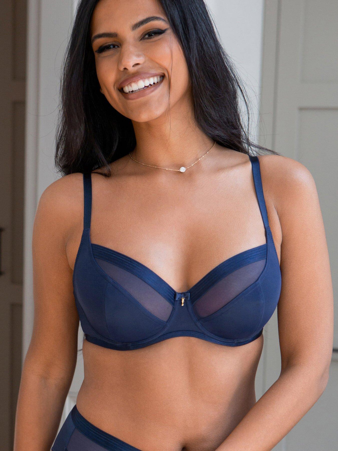 Pour Moi Viva Luxe Underwired Bra Dark Blue Very