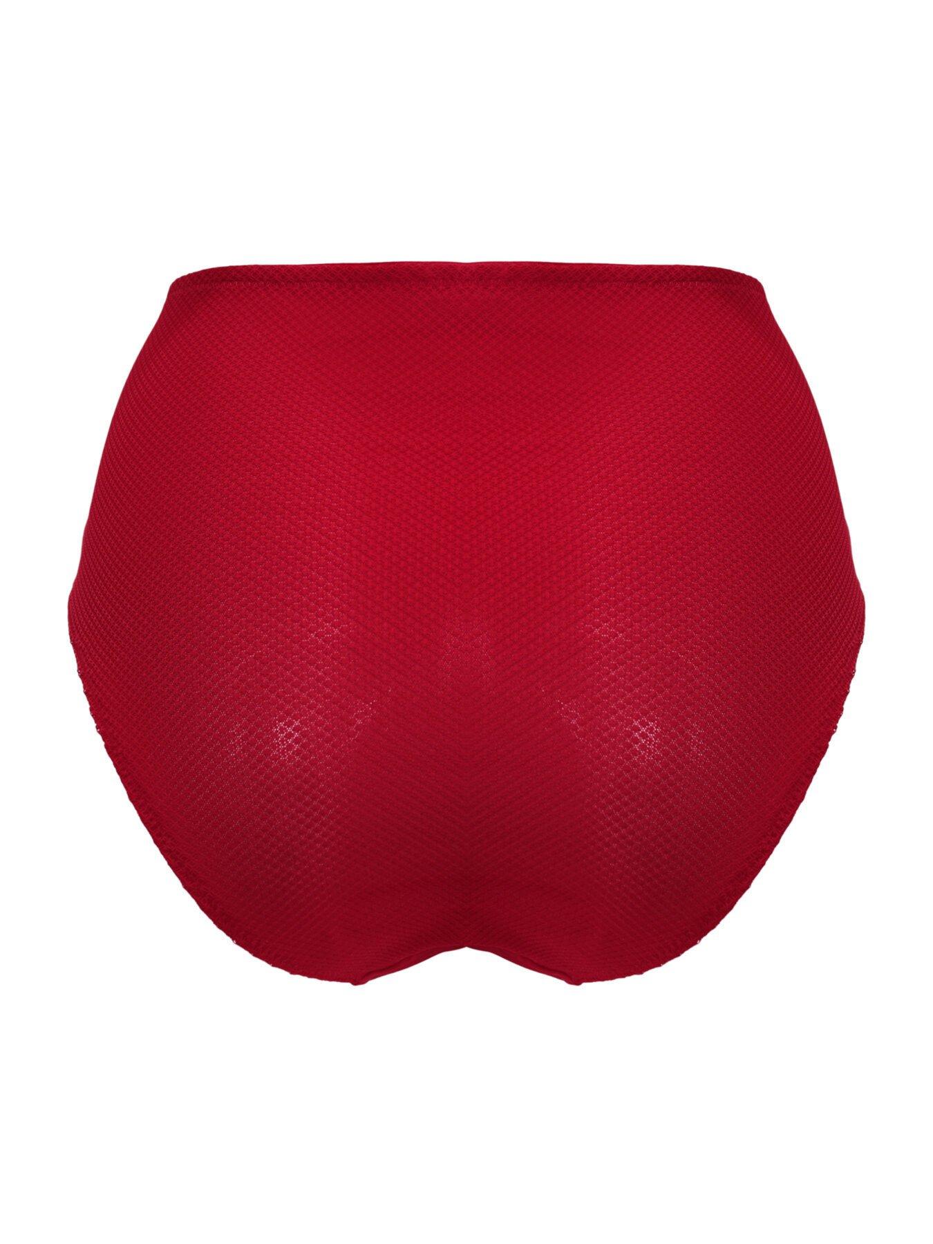 Pour Moi Lavish High-Waist High Leg Brief - Red | Very.co.uk