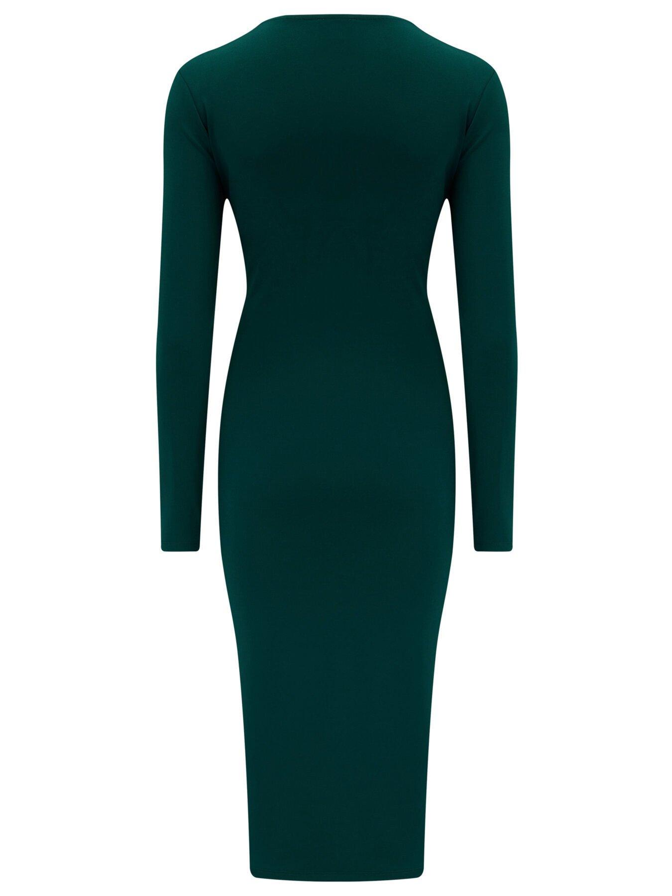 Pour Moi Bryony Slinky Jersey Bodycon Midi Dress Green Very