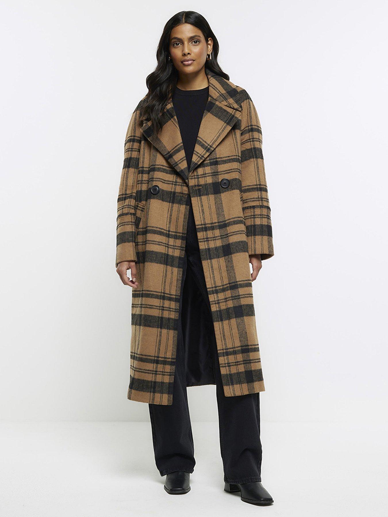 River island tartan coat online