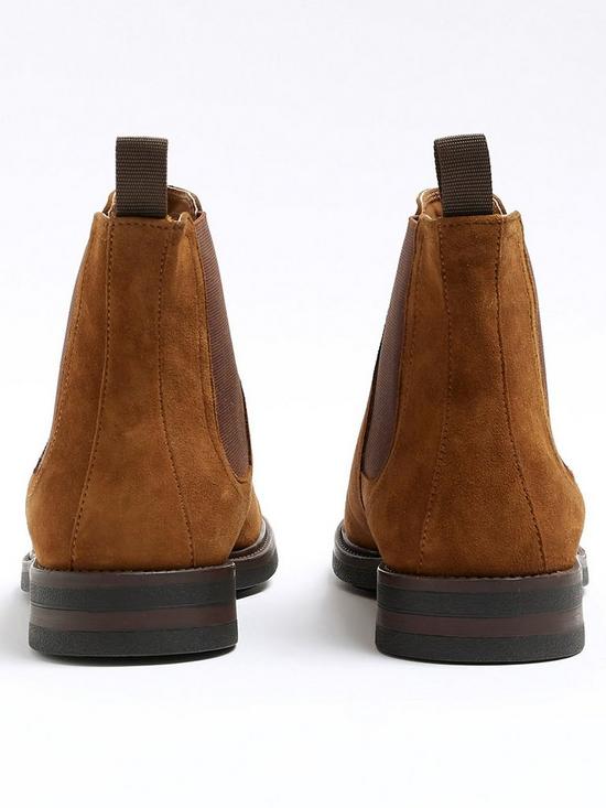 back image of river-island-suede-chelsea-boots-brown