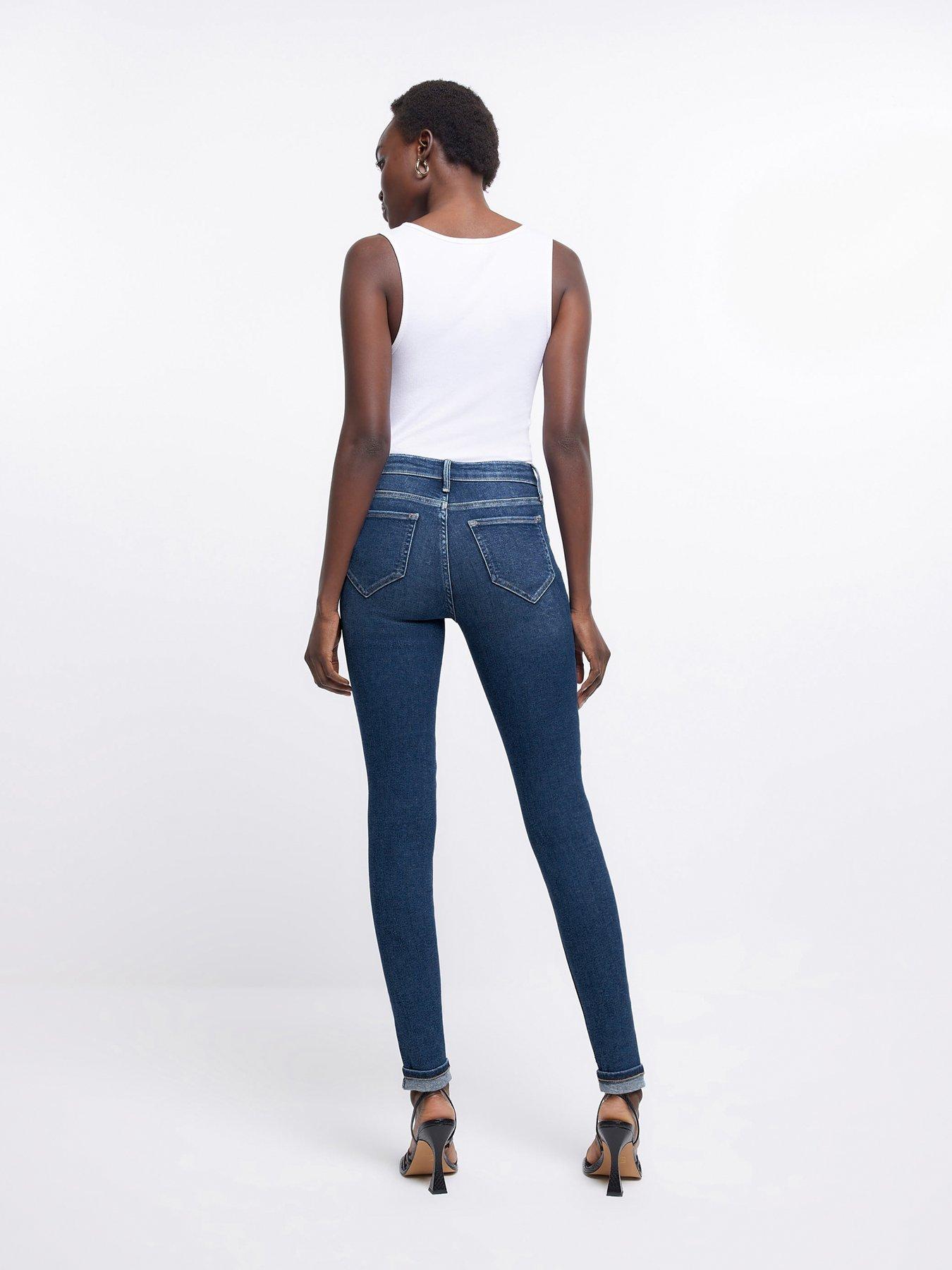 River Island Molly Mid Rise Super Skinny Fit Jeans - Blue