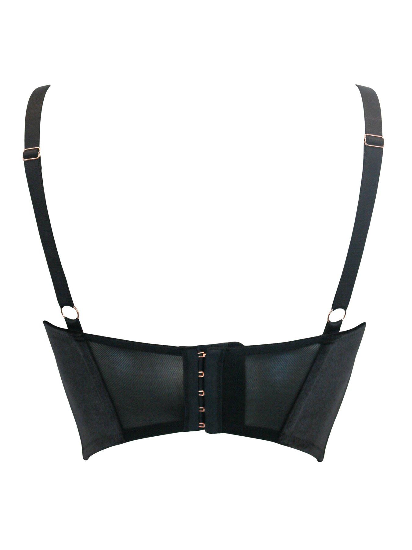 Image 4 of 4 of Pour Moi India Velvet Luxe Metallic Lace Cowl Neck Bustier