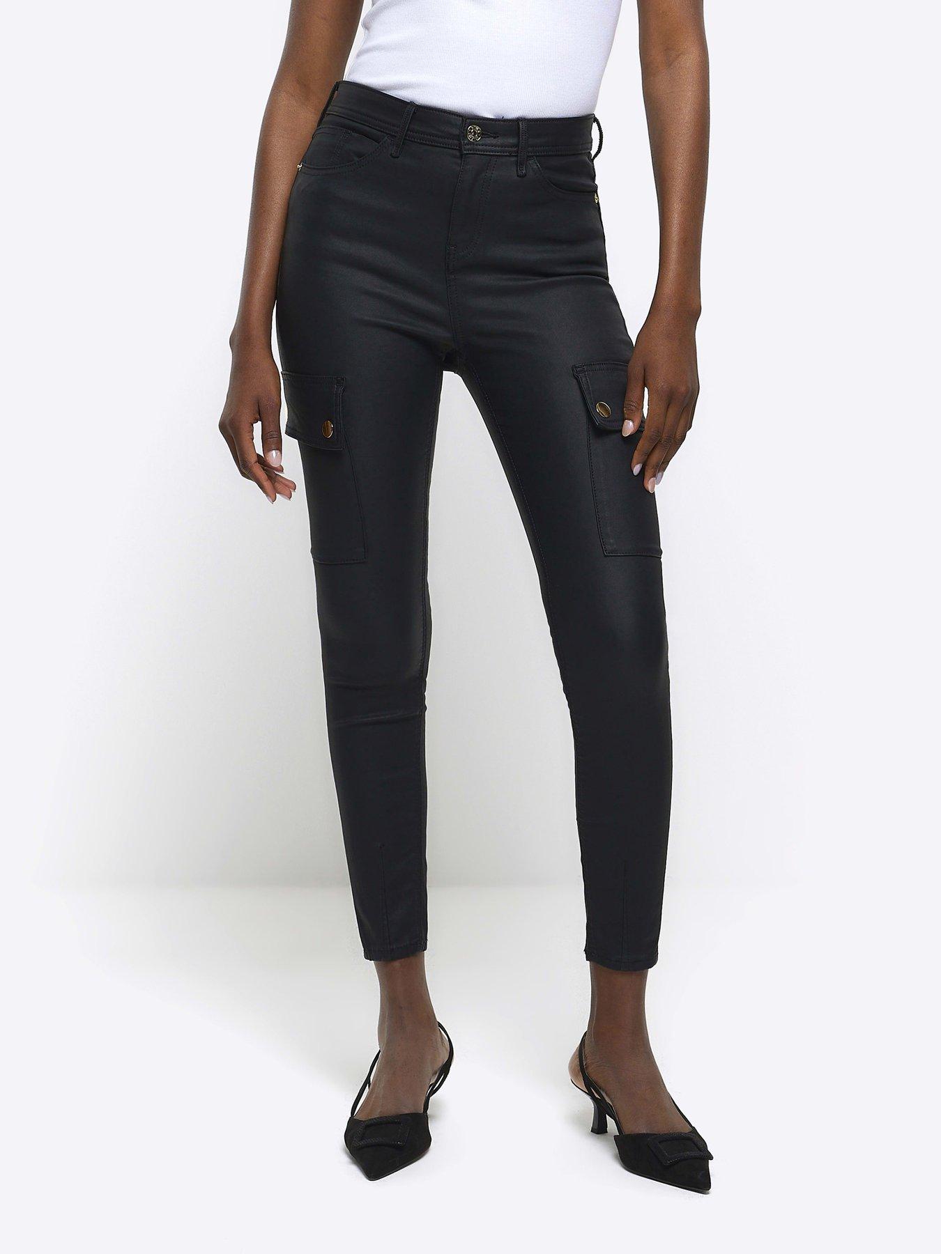 River Island bum sculpt leggings in black