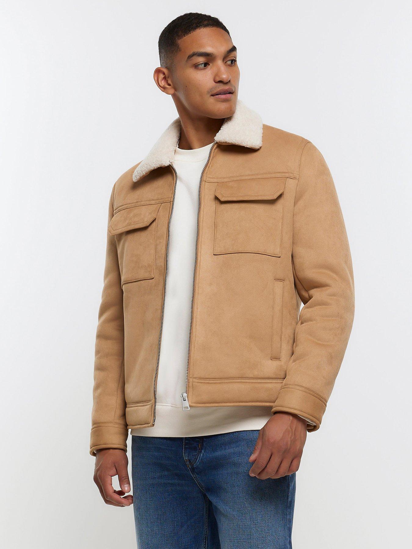 River island mens sales borg jacket