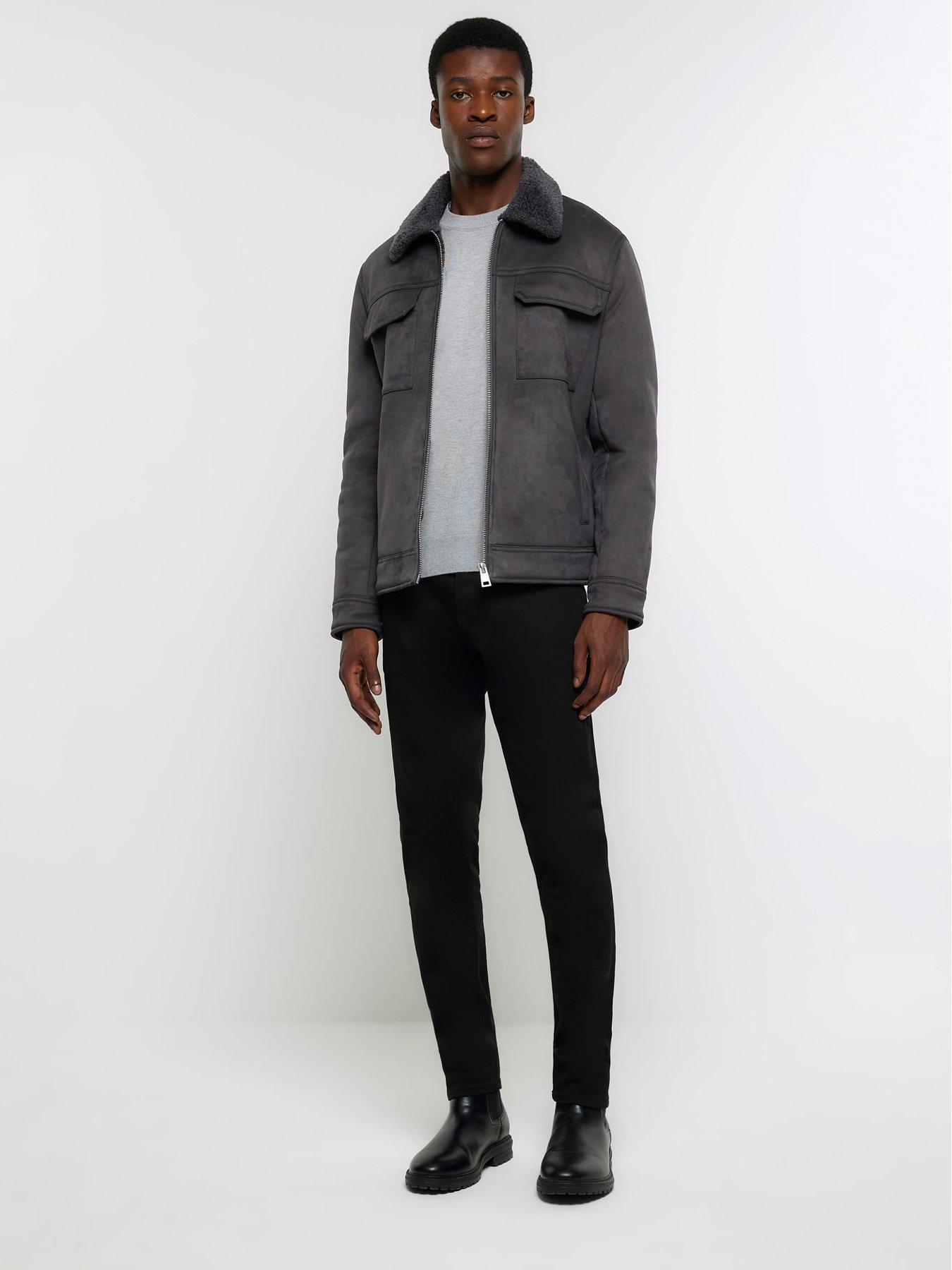 River island shearling sale jacket mens