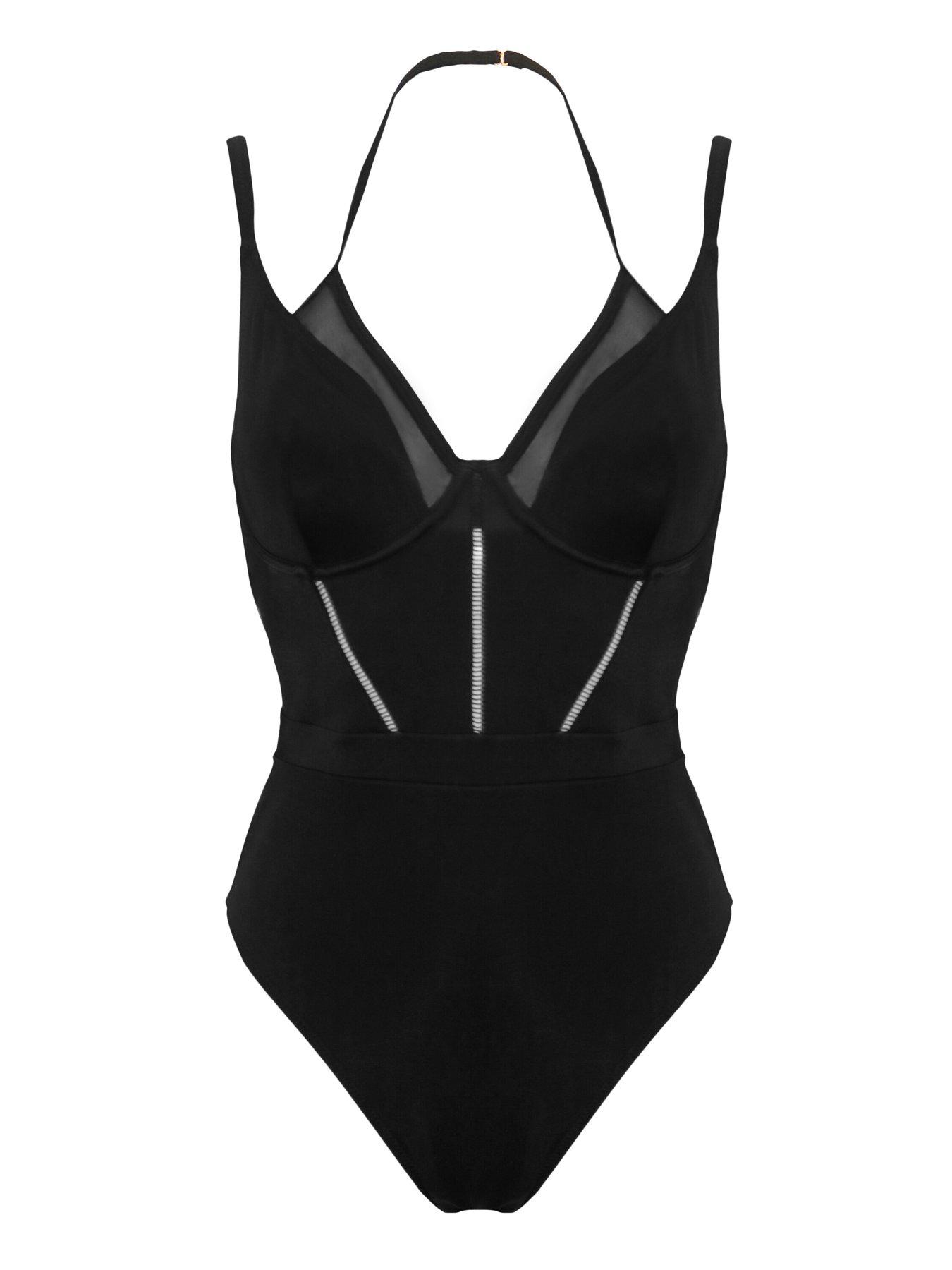 Image 3 of 4 of Pour Moi Sydney Double Strap Underwired Swimsuit - Black