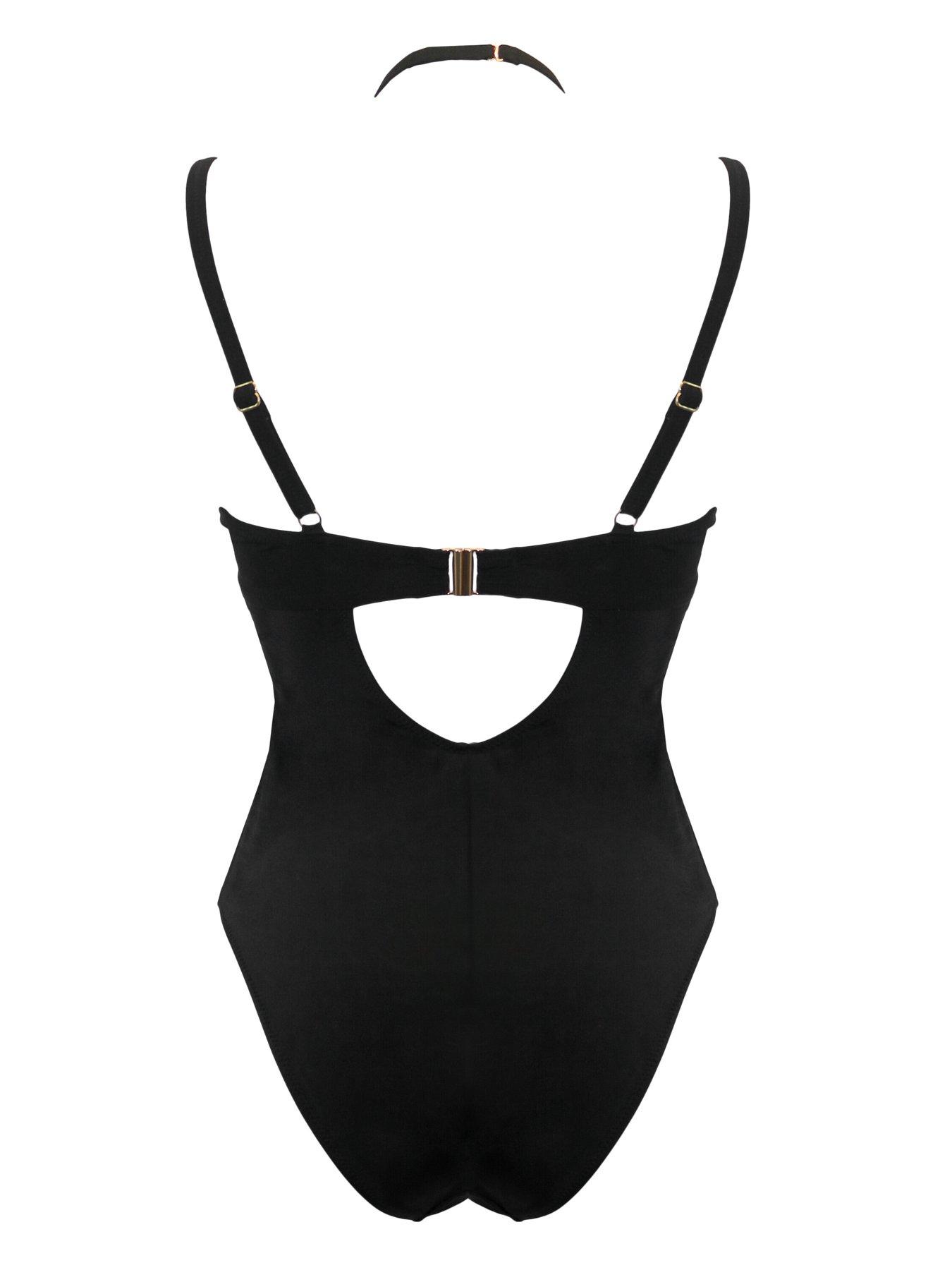 Image 4 of 4 of Pour Moi Sydney Double Strap Underwired Swimsuit - Black