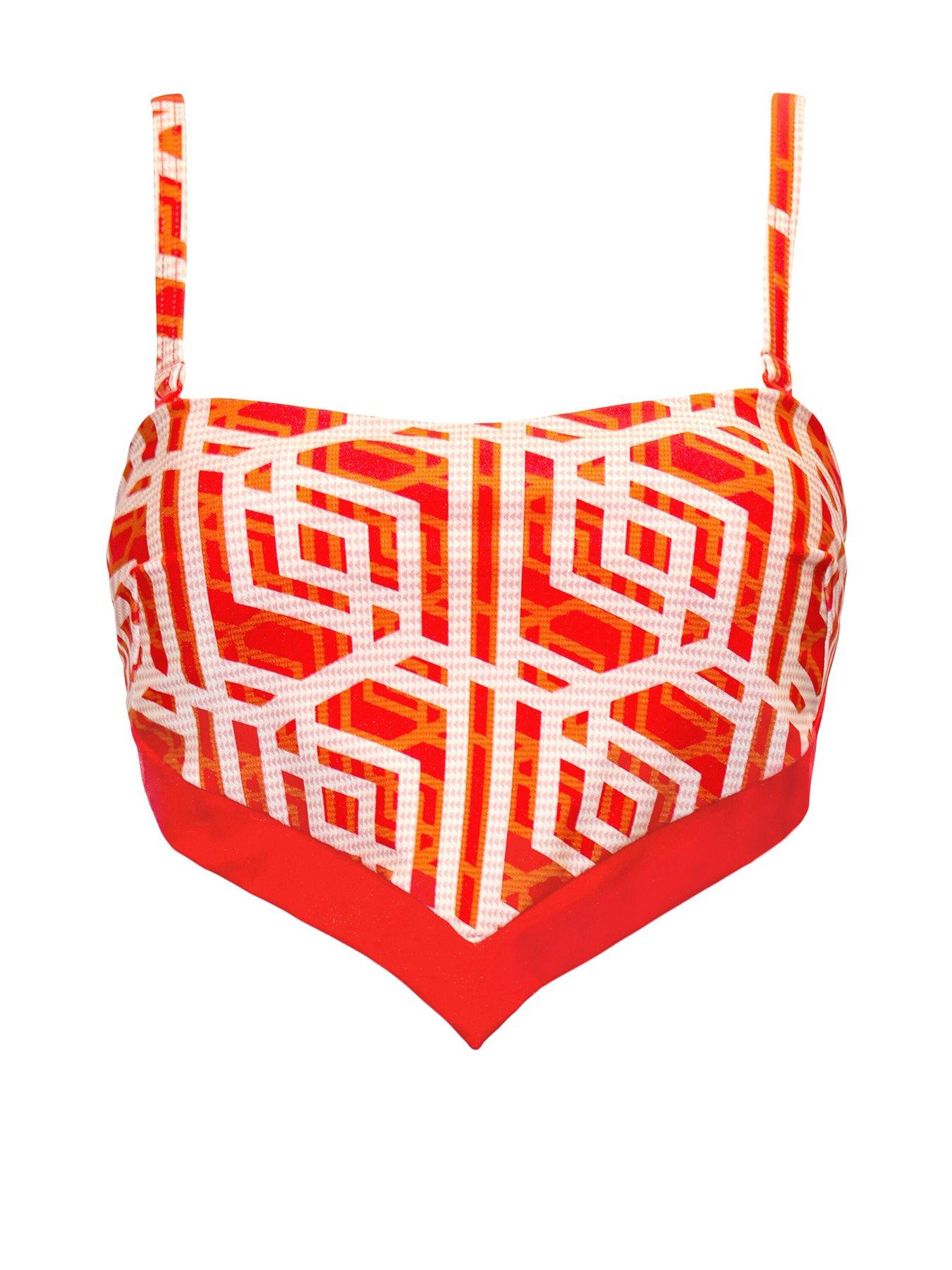 Image 2 of 3 of Pour Moi Casablanca Underwired Removable Straps Scarf Top - Orange