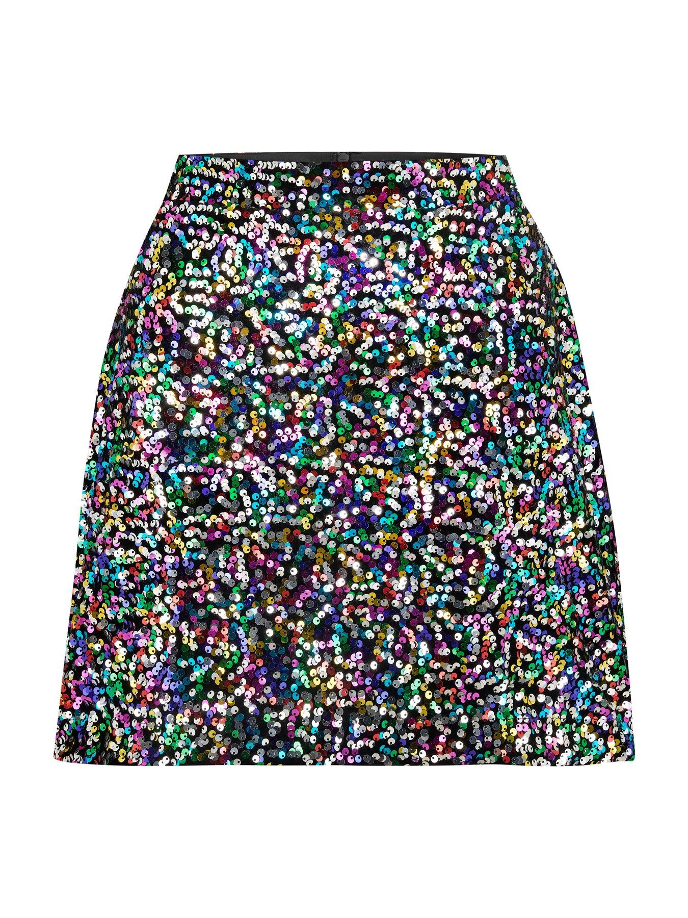 Selena Velvet Sequin Mini Skirt Multi