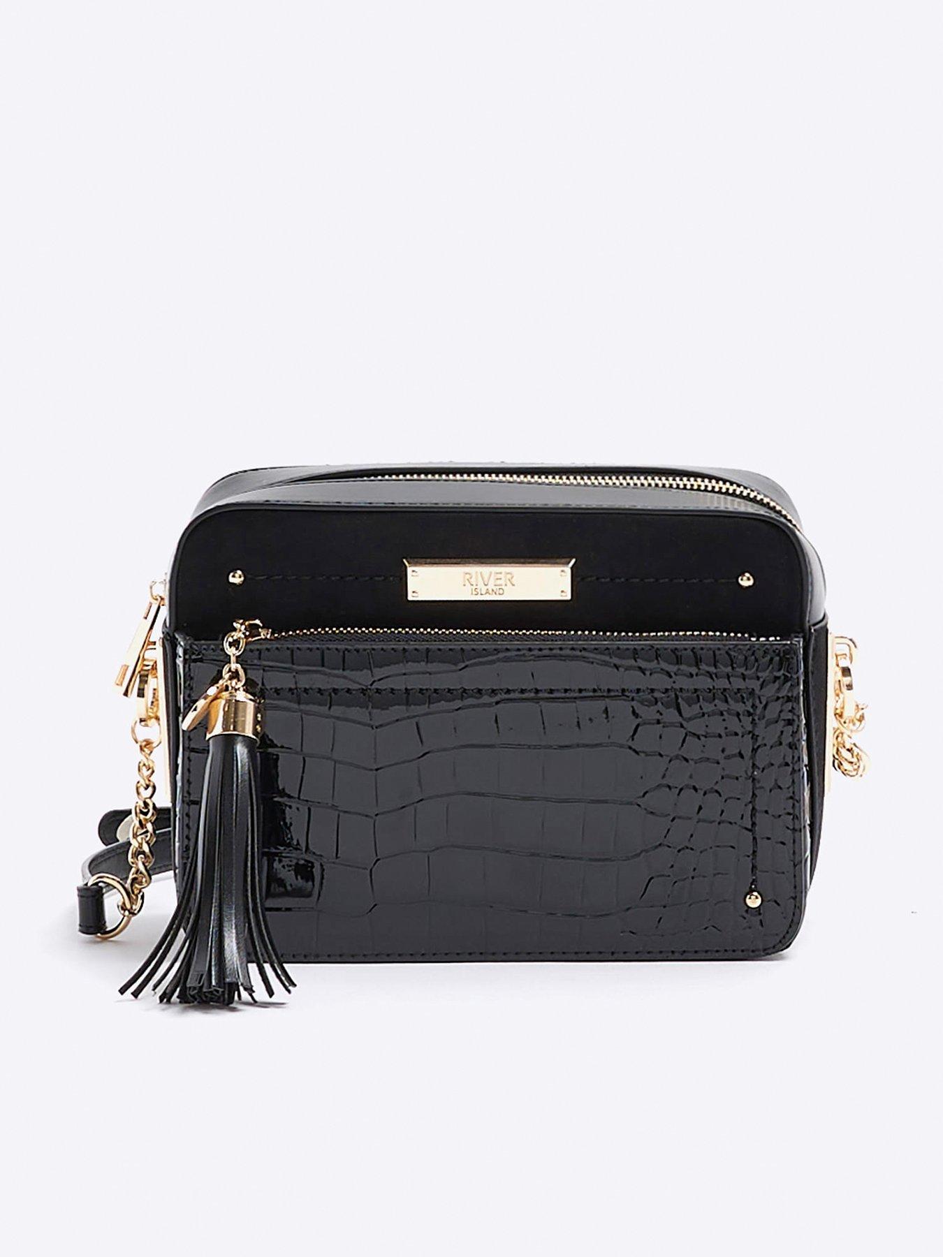 River island black sale bag with gold chain