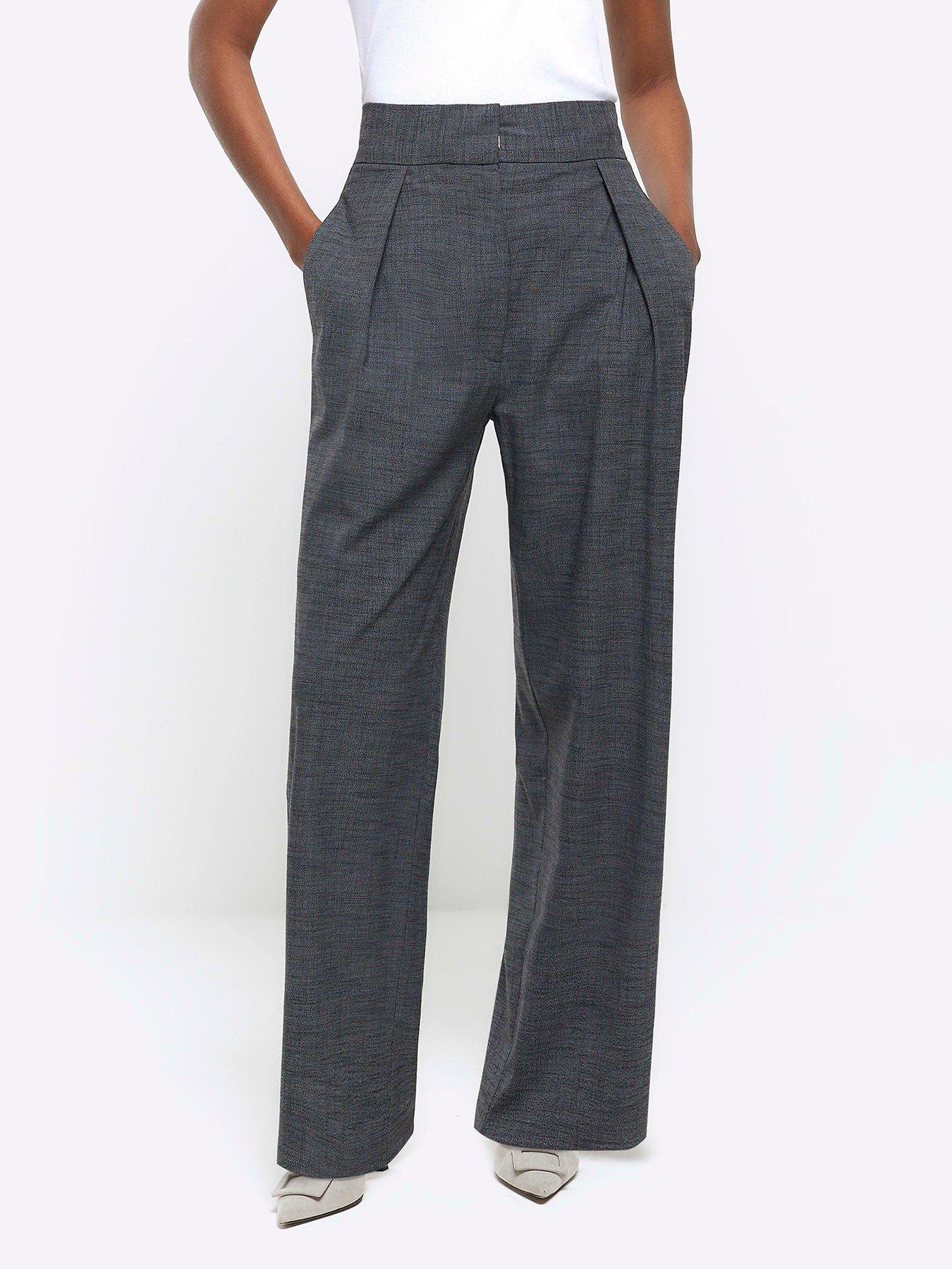 Quiz Grey High Waisted Wide Leg Trousers