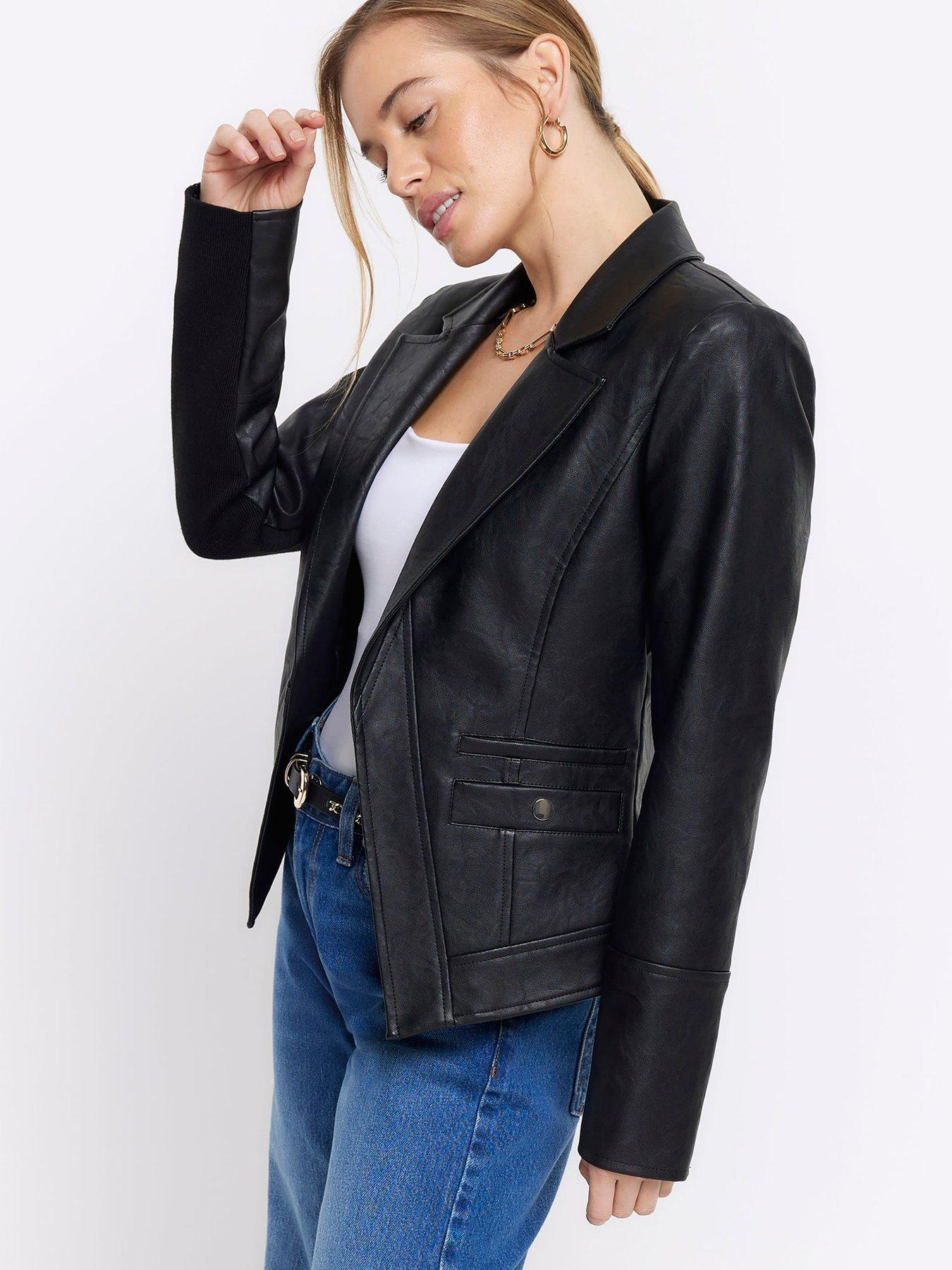 River island best sale leather blazer