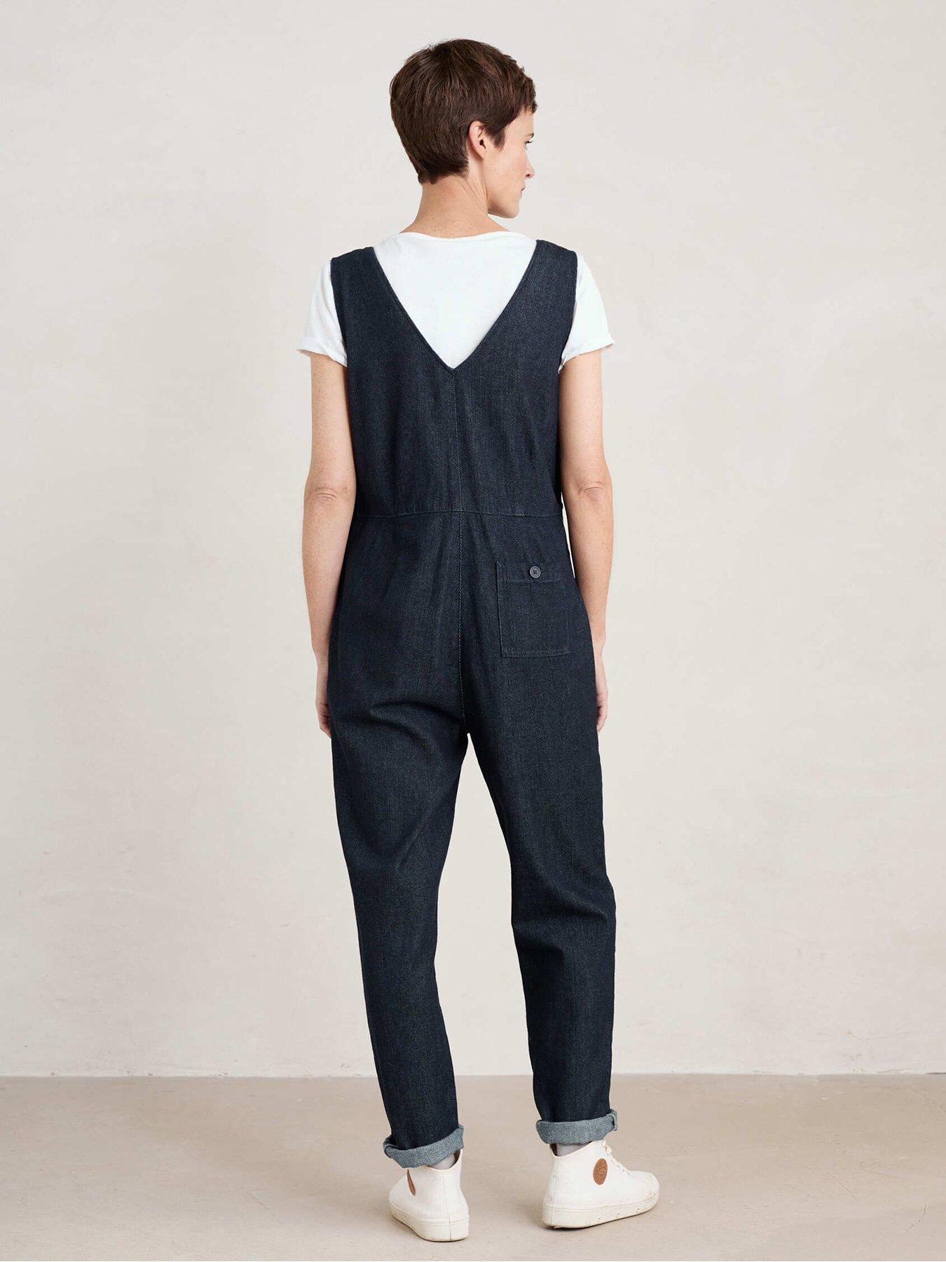 Seasalt Cornwall Gilley Sleeveless Denim Dungarees | Very.co.uk