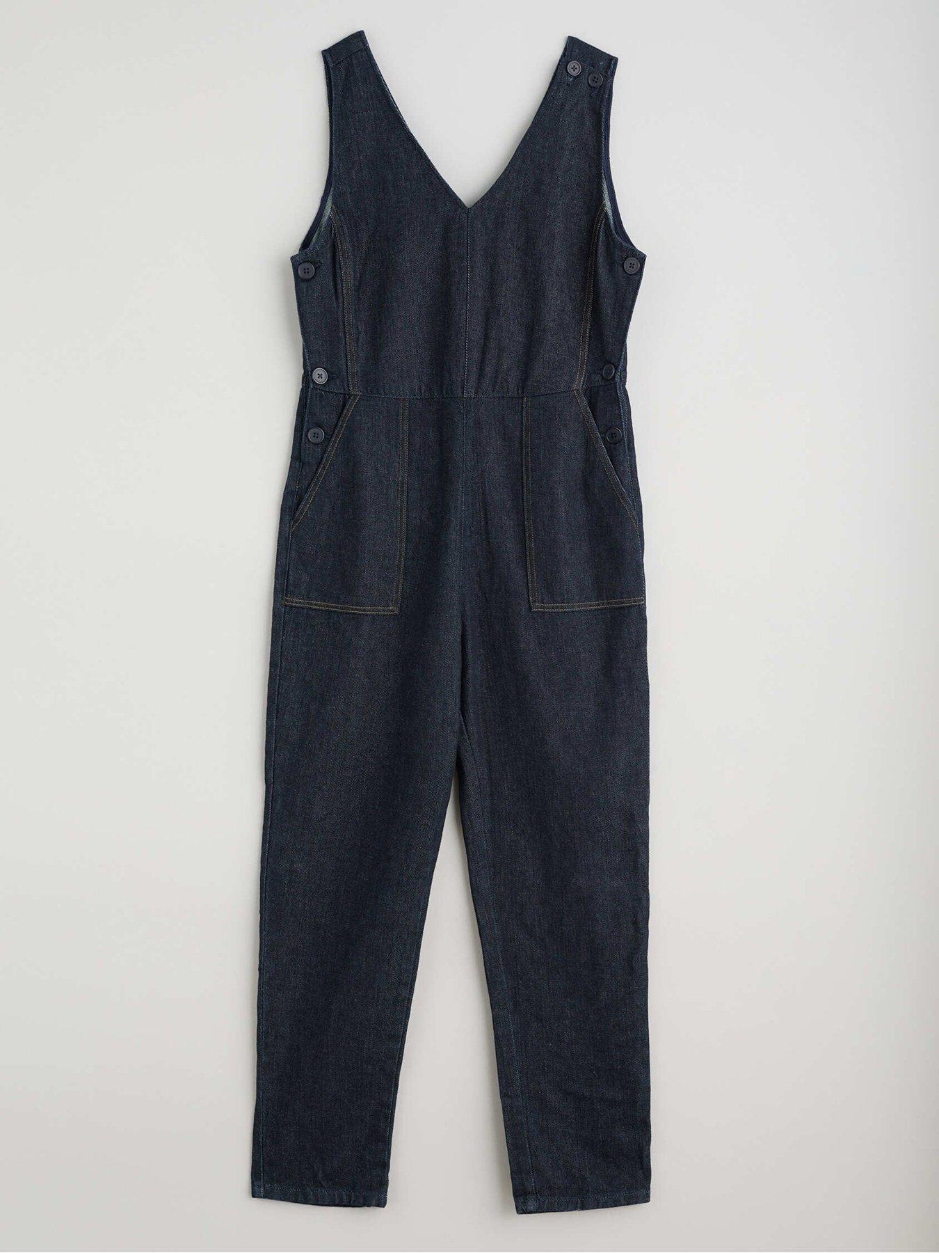 Seasalt Cornwall Gilley Sleeveless Denim Dungarees Very.co.uk