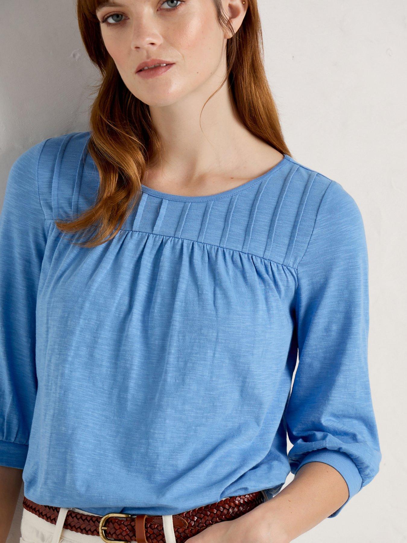 Seasalt Cornwall Stenalees Three Quarter Sleeve Top | Very.co.uk