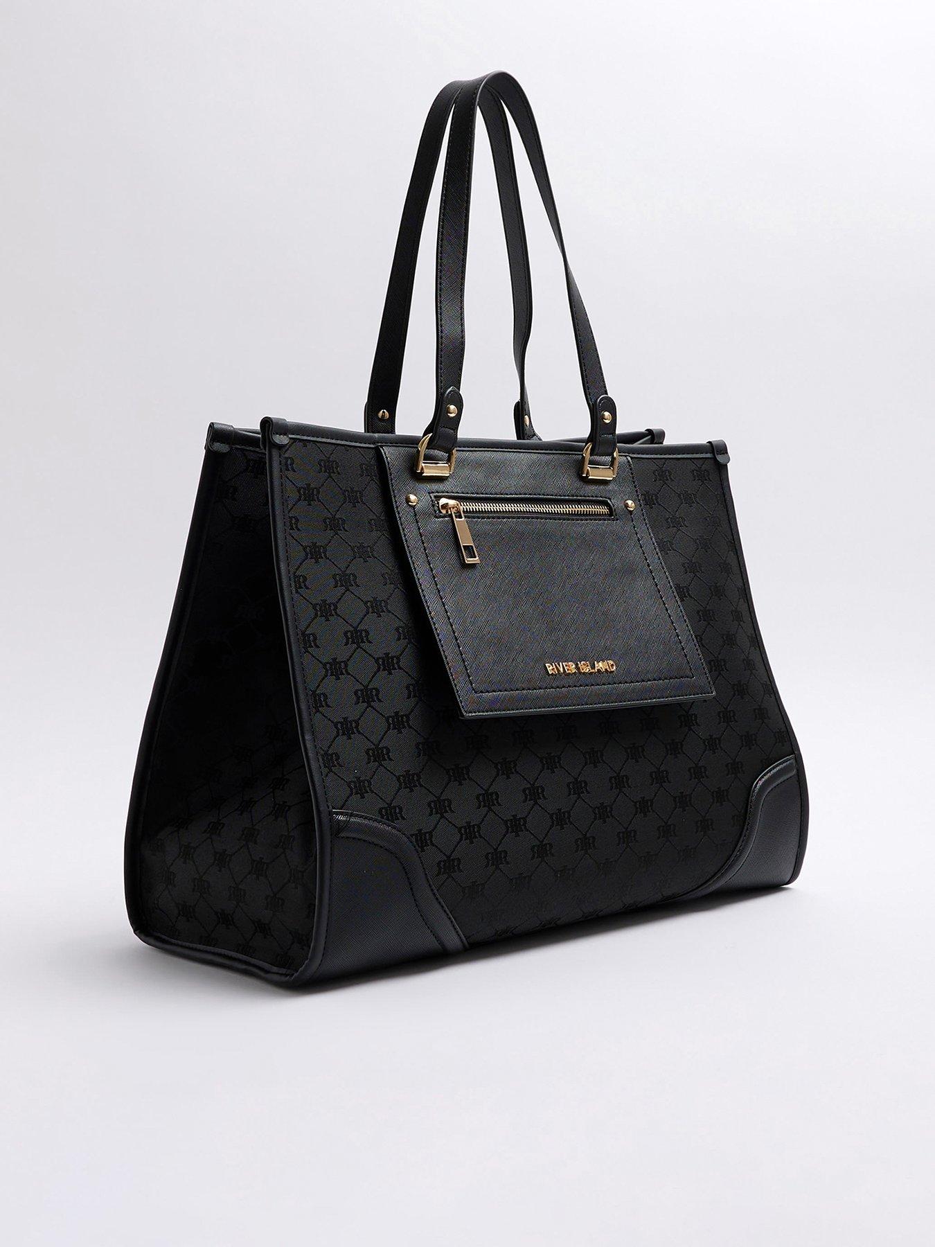 Black ri jacquard shopper best sale tote bag