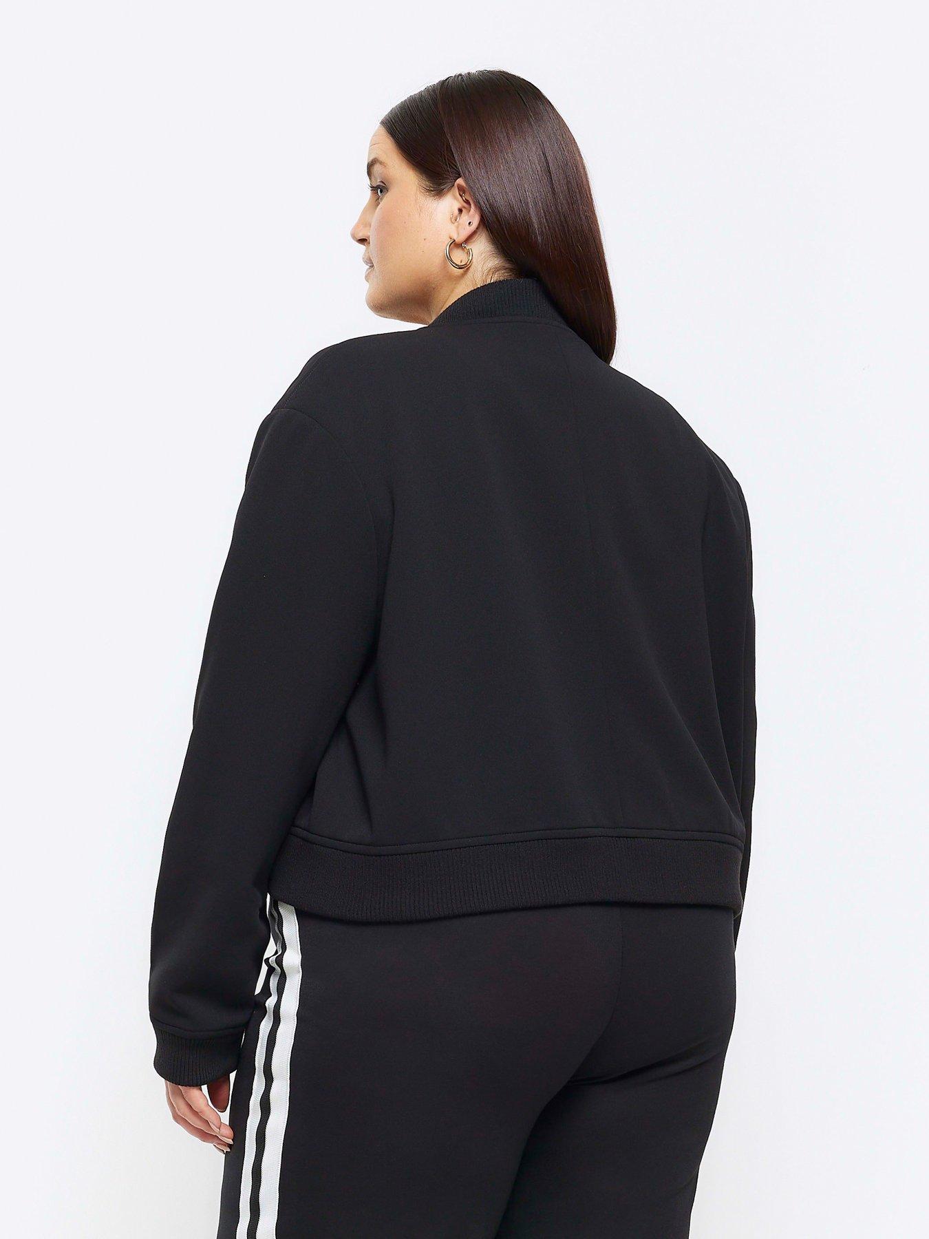 Image 2 of 4 of River Island Plus Tailored Crop Bomber Jacket - Black