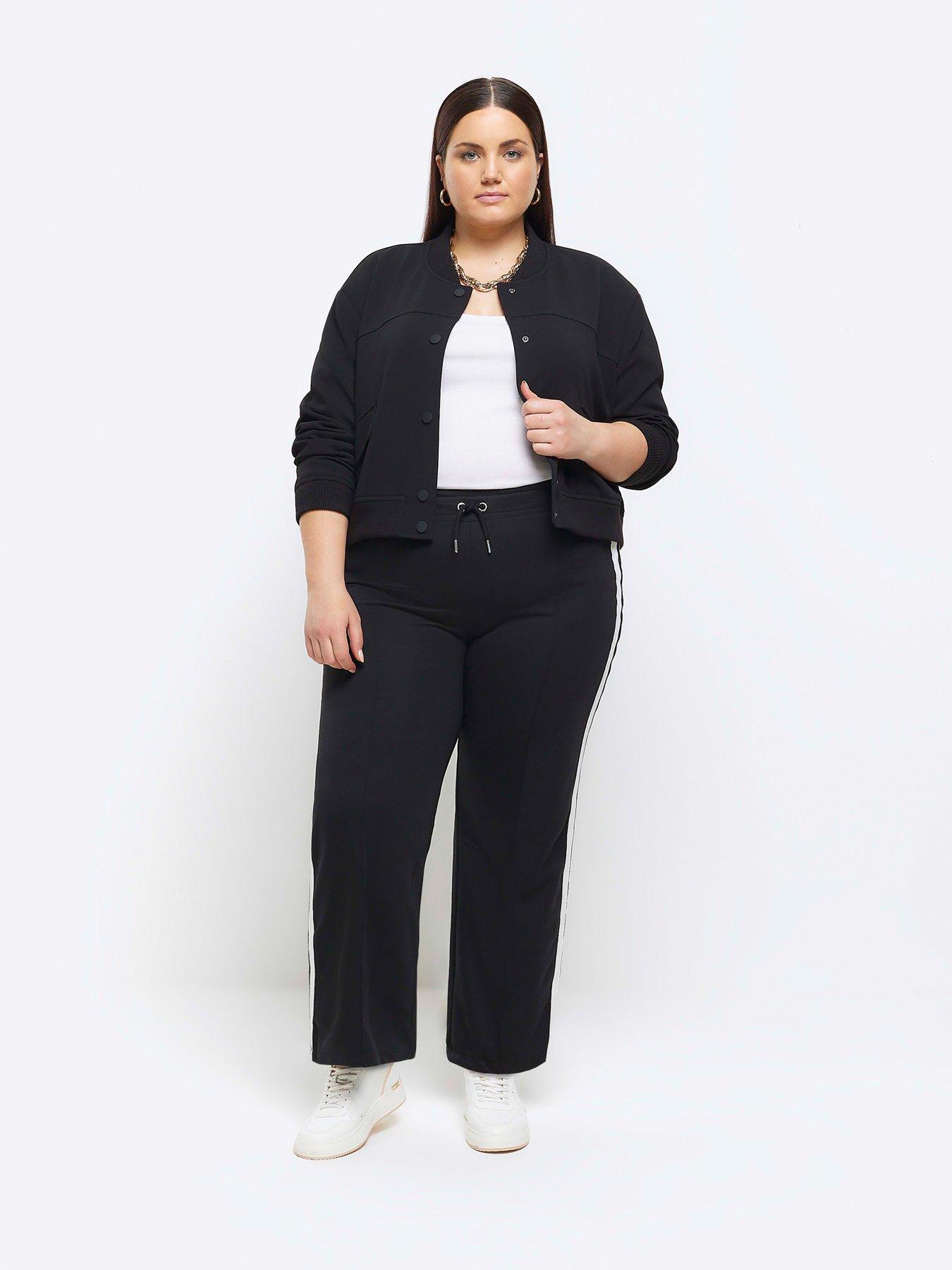 Image 3 of 4 of River Island Plus Tailored Crop Bomber Jacket - Black