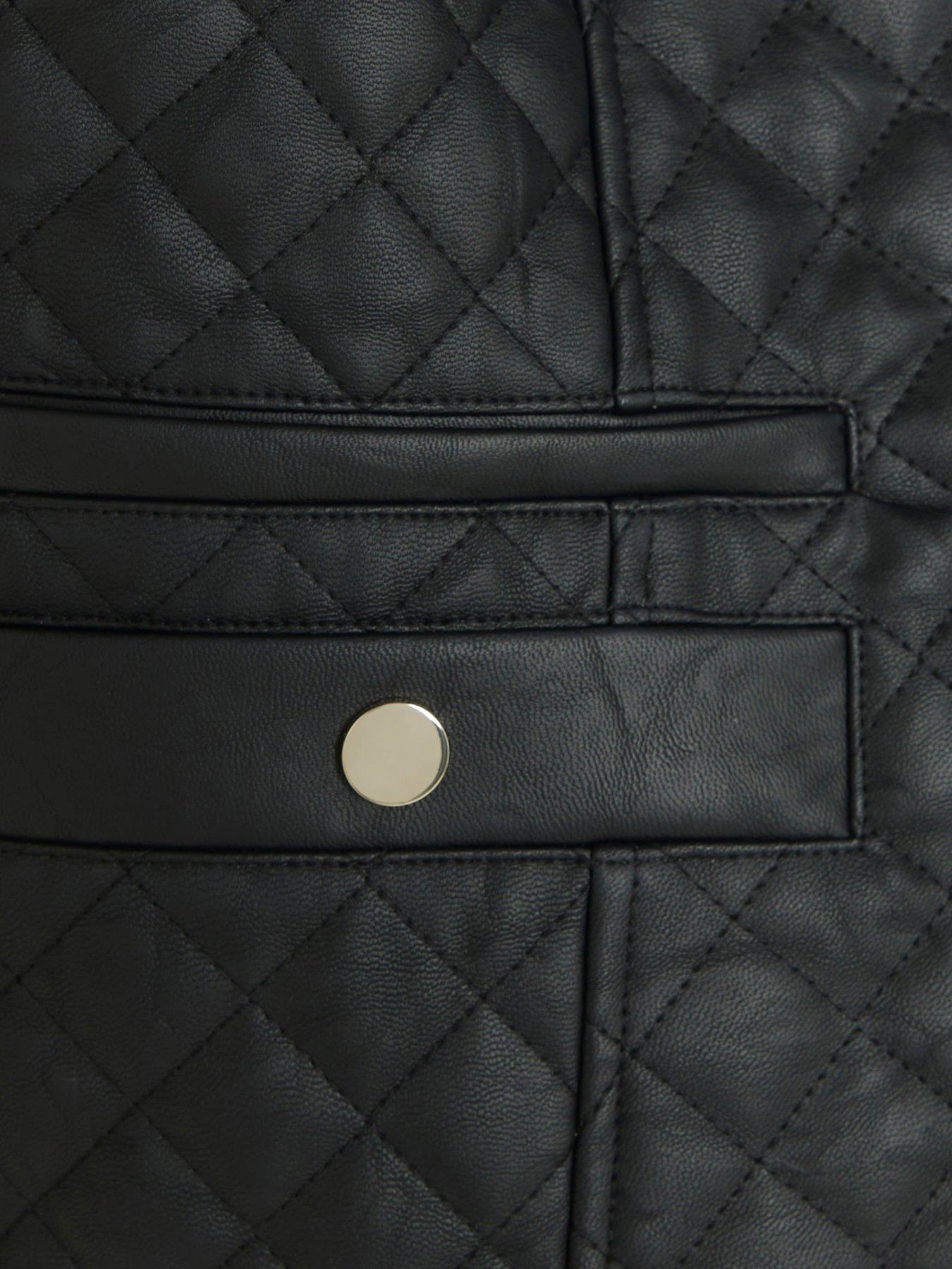 River island quilted leather jacket clearance