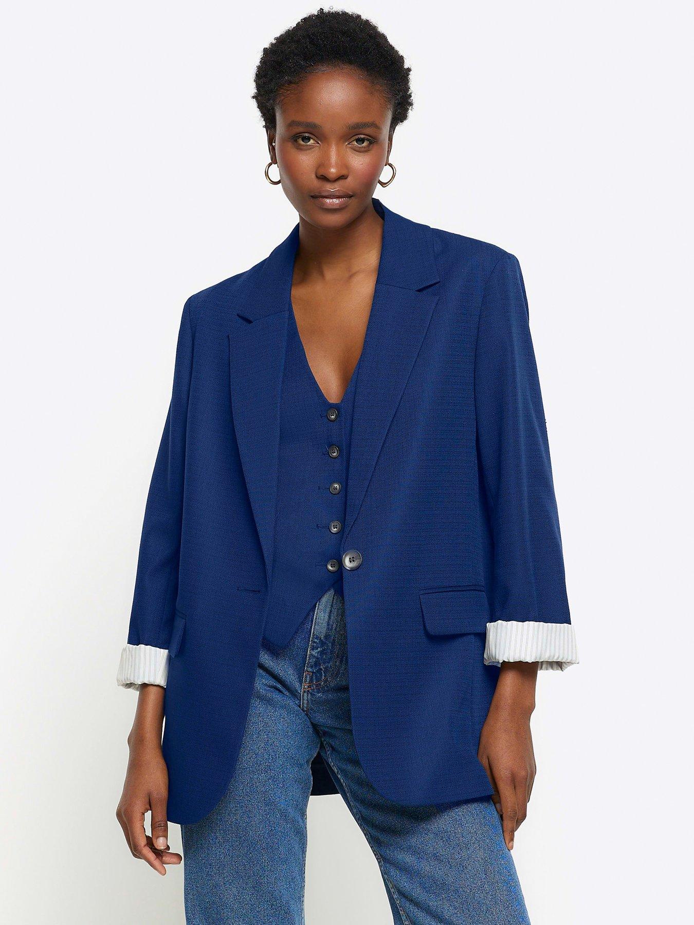 River island bright cheap blue coat