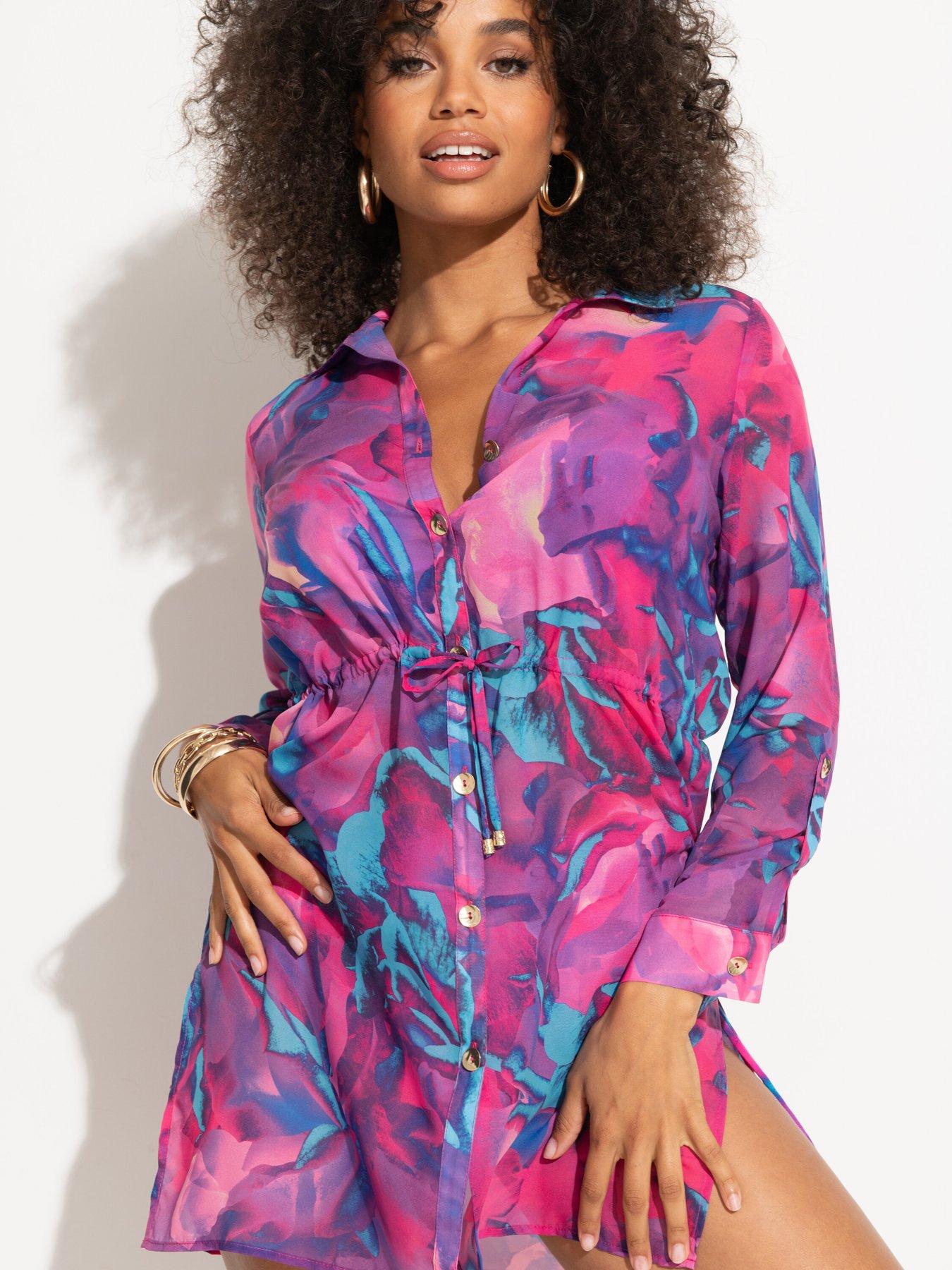 undefined Chiffon Button Through Beach Shirt