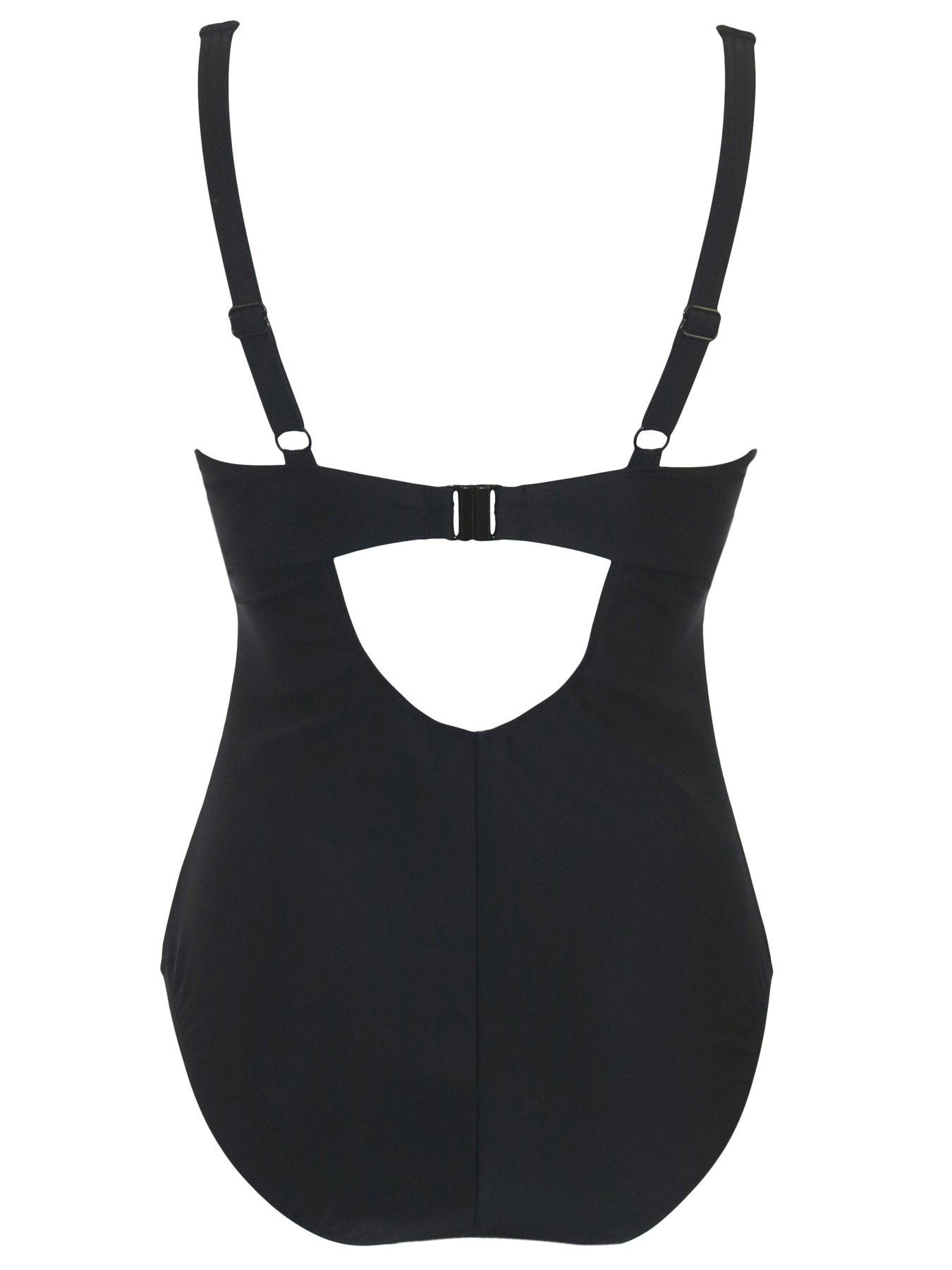 Image 4 of 4 of Pour Moi Underwired Bow Front Swimsuit - Black