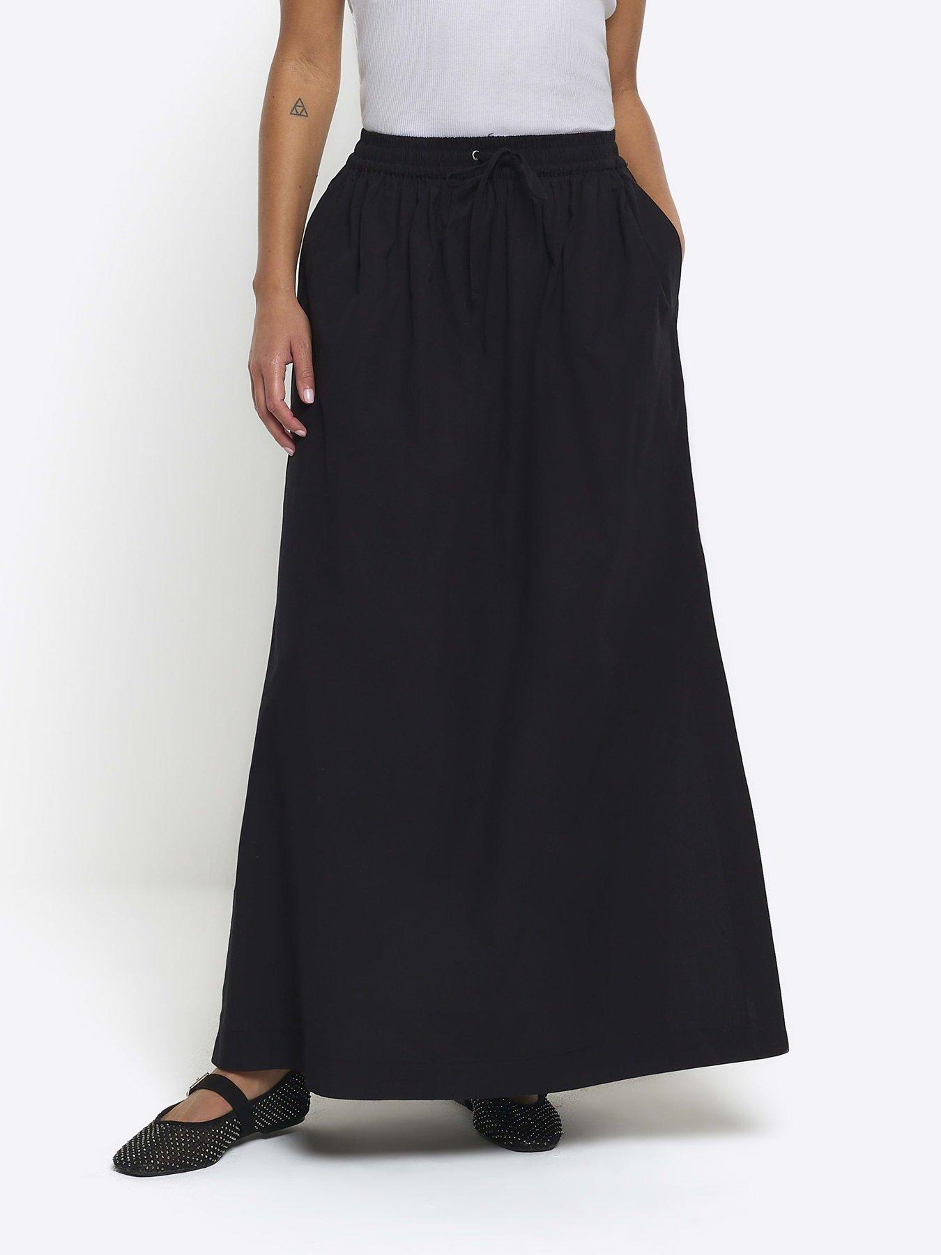 Maxi skirt elastic clearance waist