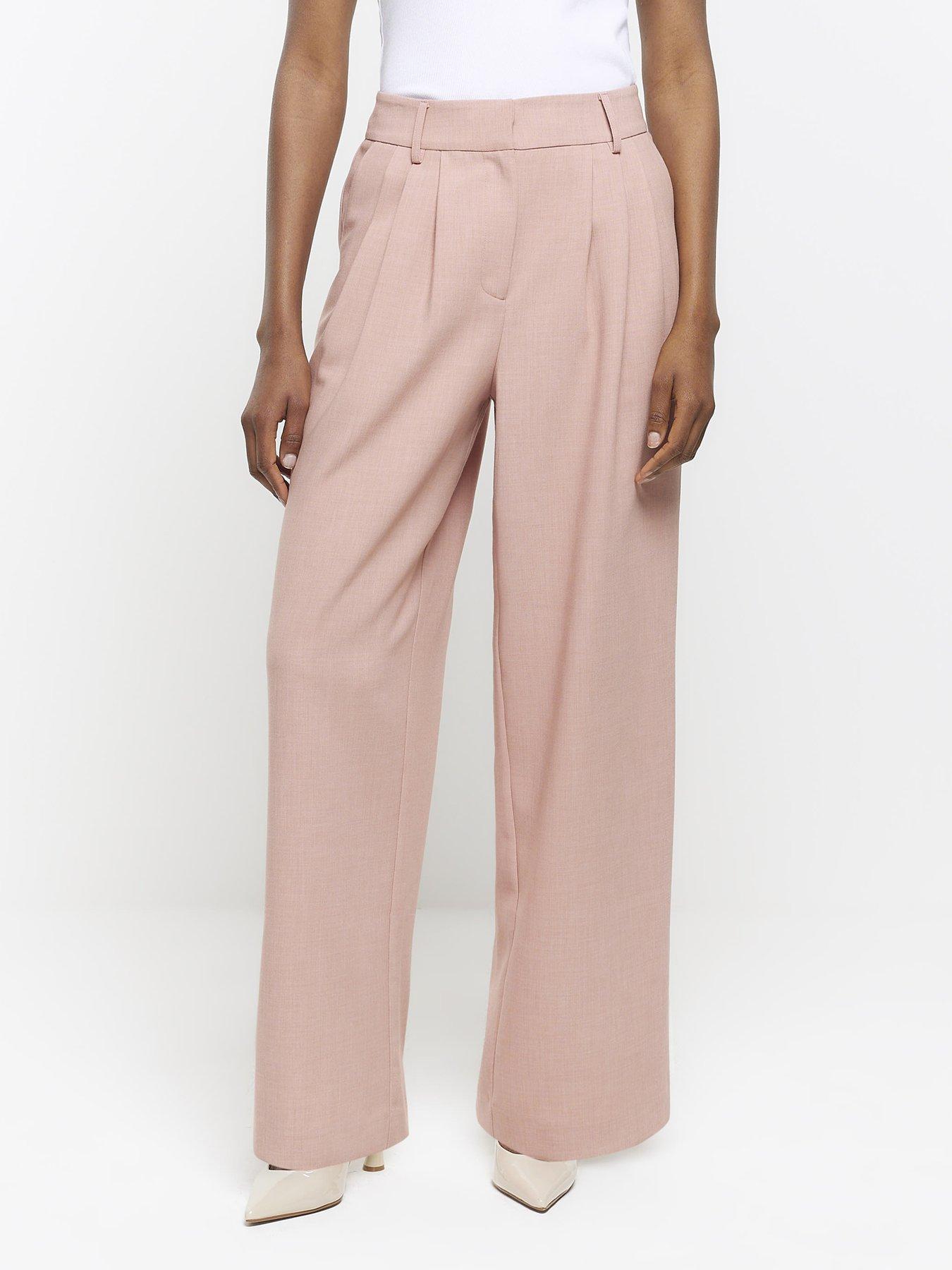 Baby pink wide leg trousers sale