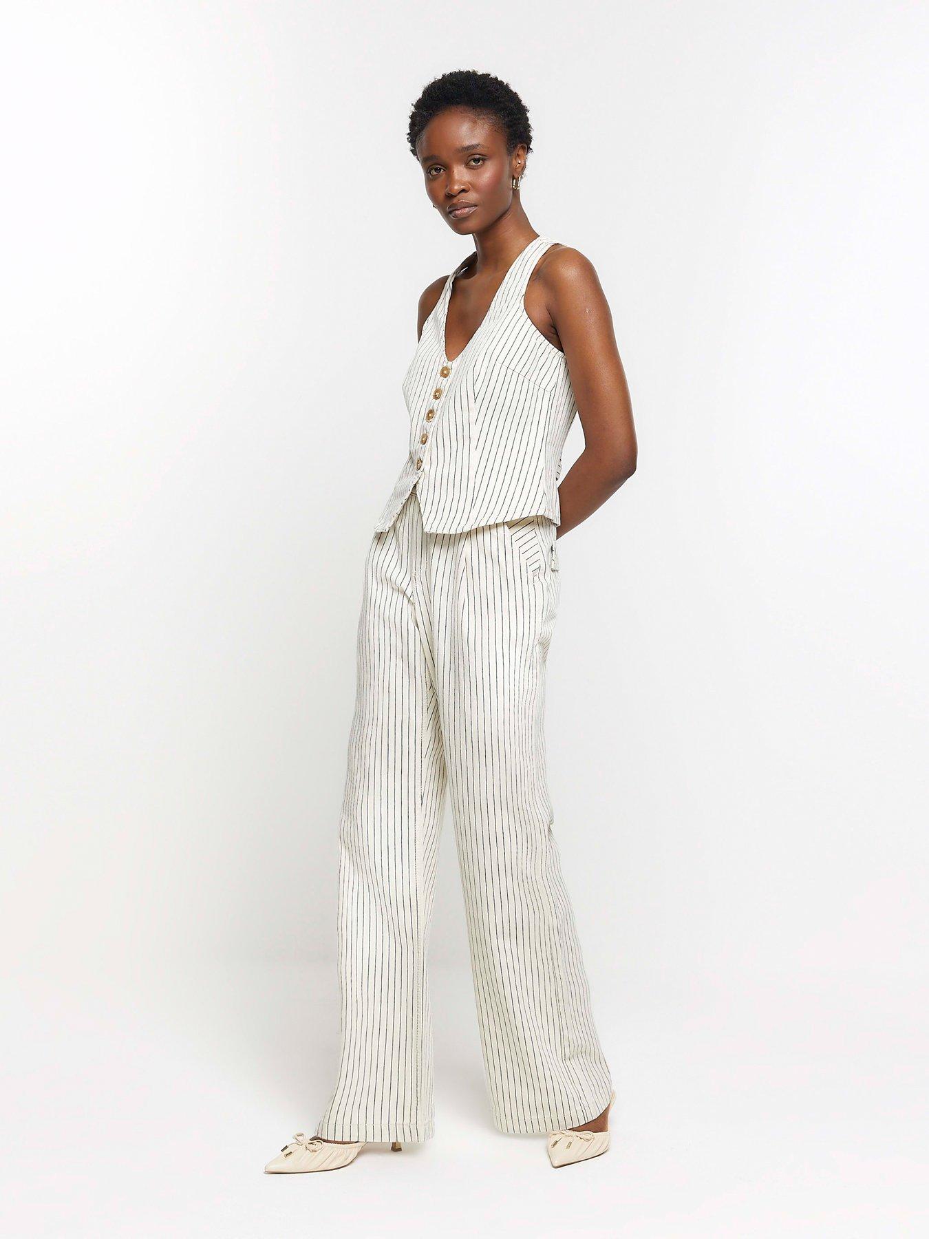 Striped overall pants clearance