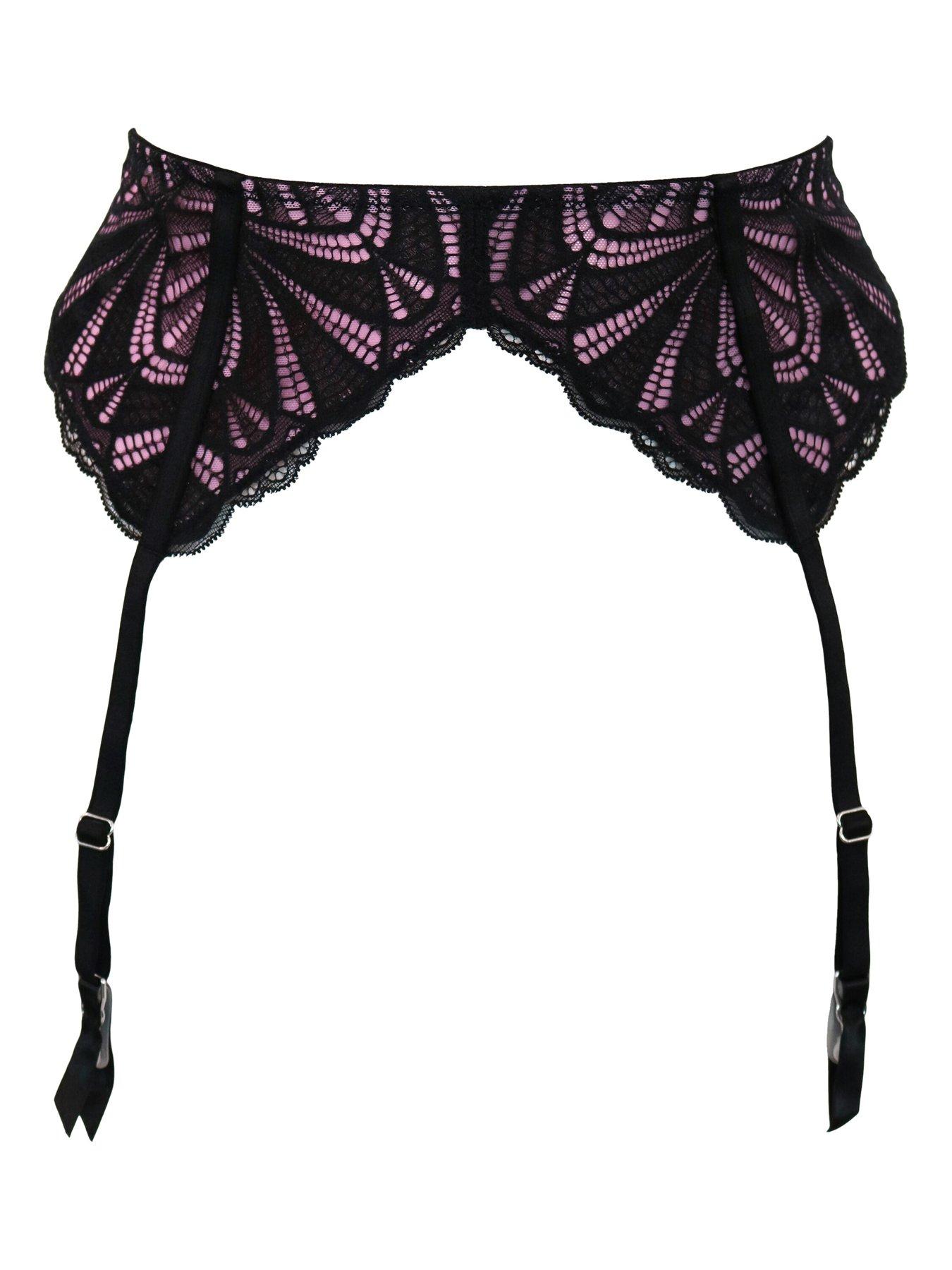 Image 3 of 4 of Pour Moi New Romance Narrow Suspender - Black/Multi