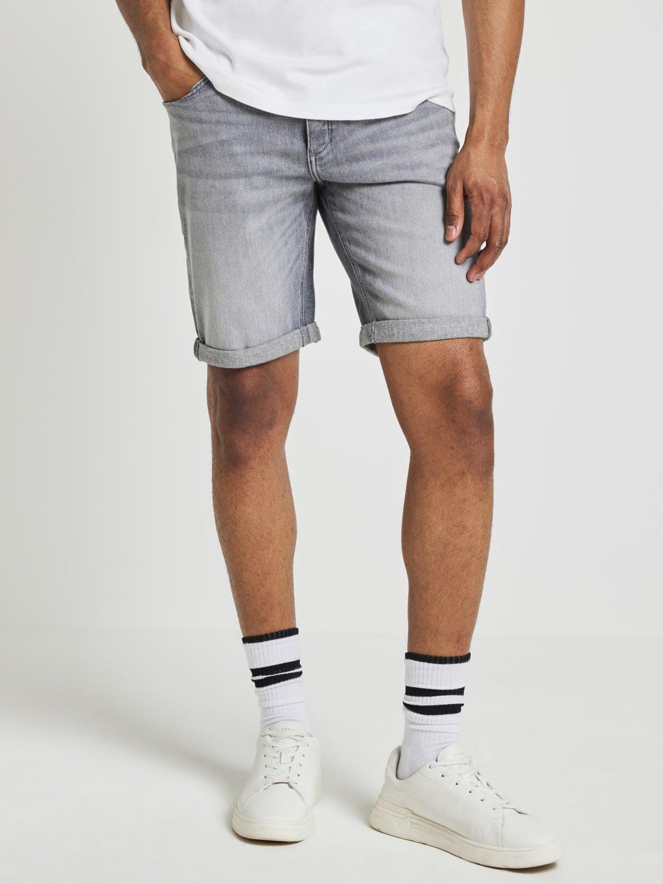 River island mens denim shorts online