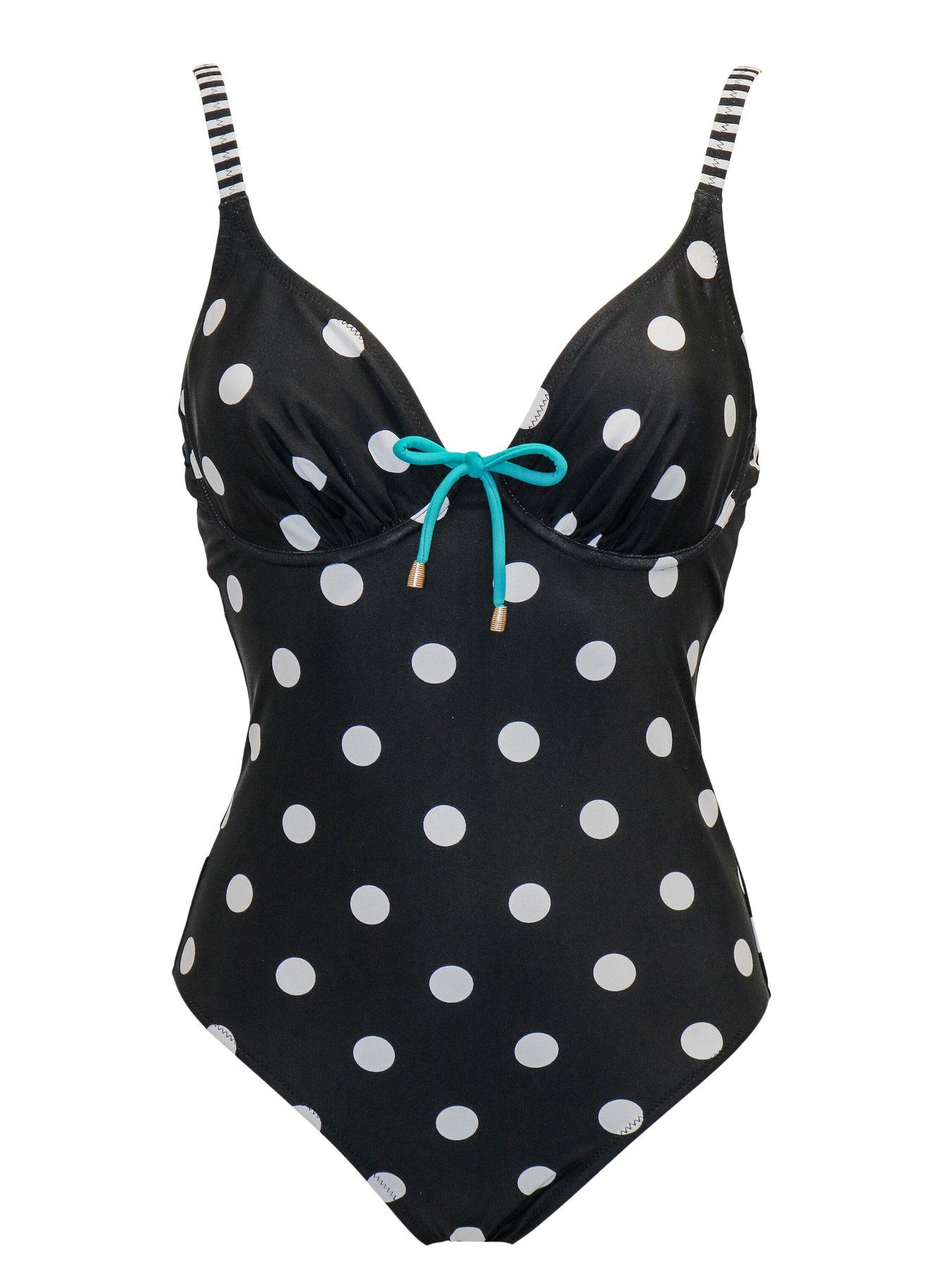 Image 3 of 4 of Pour Moi Beach House Underwired Swimsuit - Black/Multi