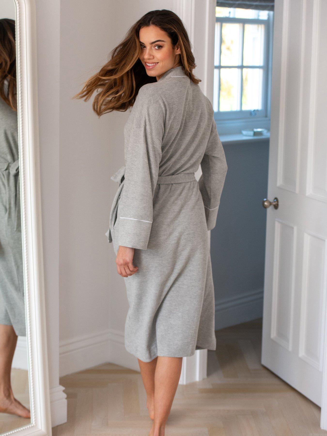 Image 2 of 4 of Pour Moi Waffle Loungewear Gown - Grey