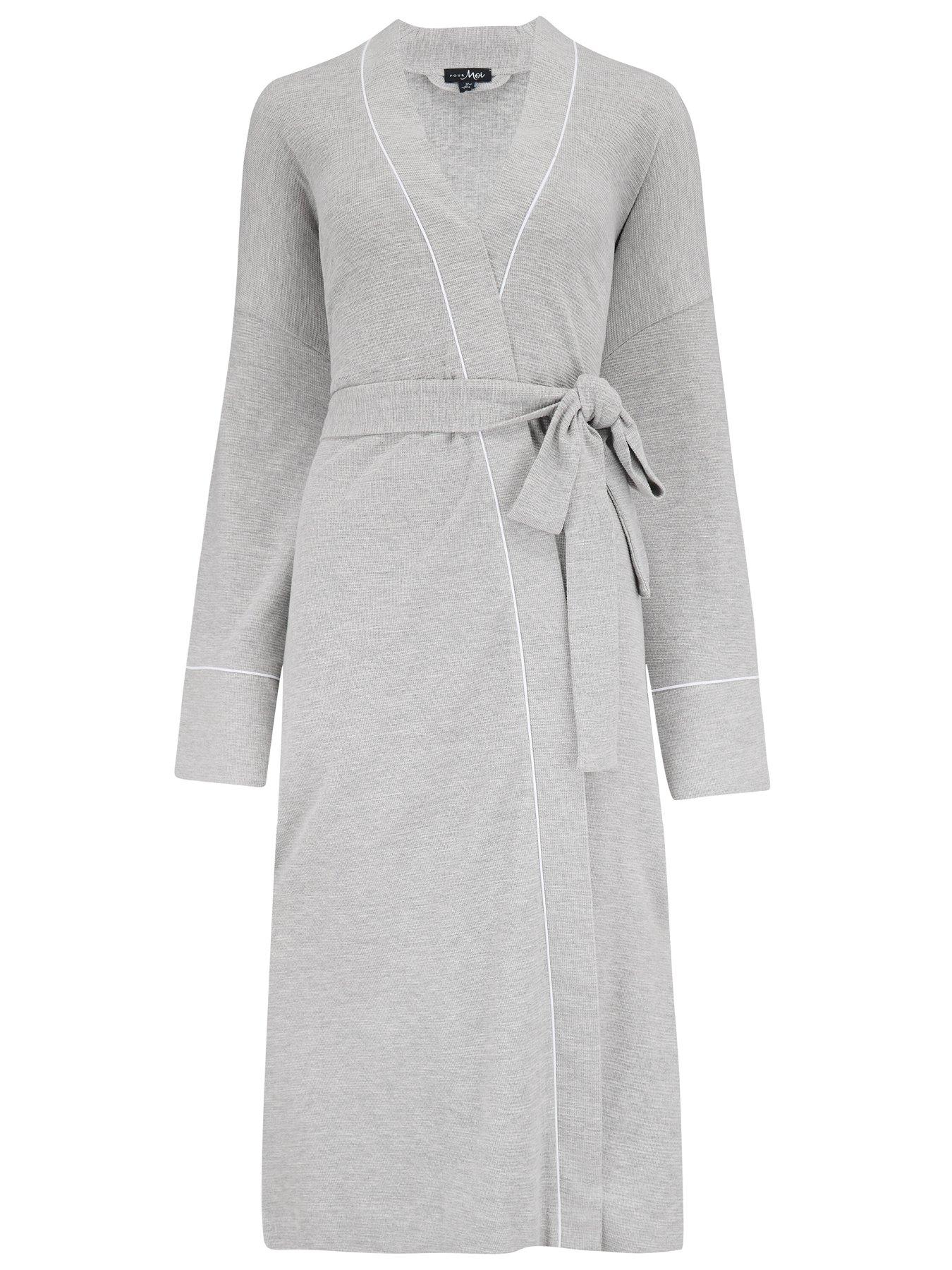 Image 3 of 4 of Pour Moi Waffle Loungewear Gown - Grey